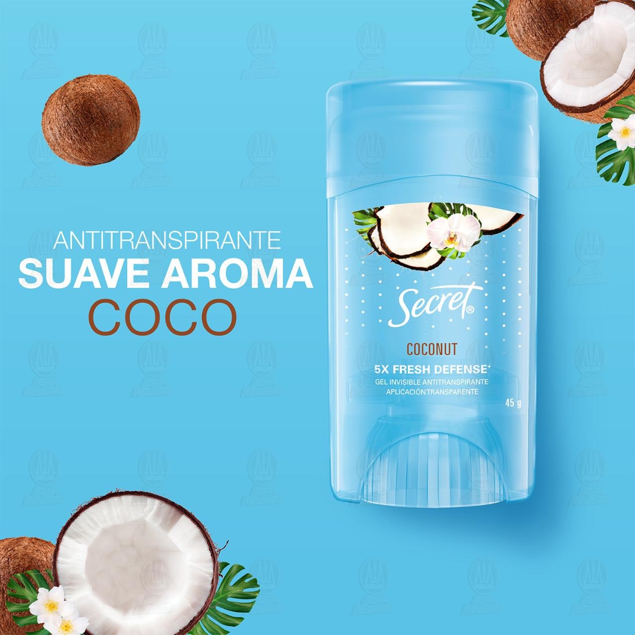 Antitranspirante Secret Coconut en Gel, 45 gr. image number 2