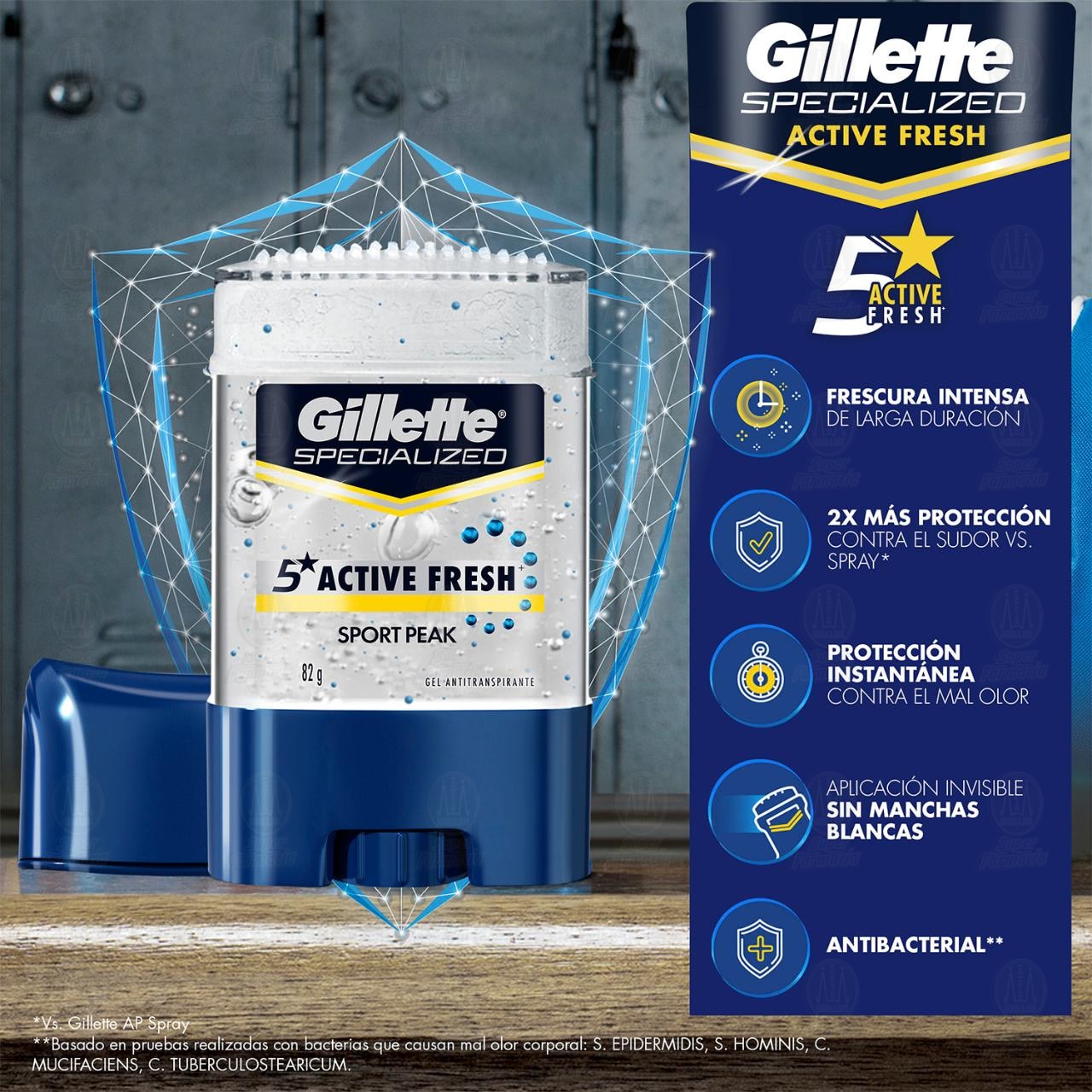 Antitranspirante Gillette Specialized Sport Peak en Gel, 82 gr. image number 3