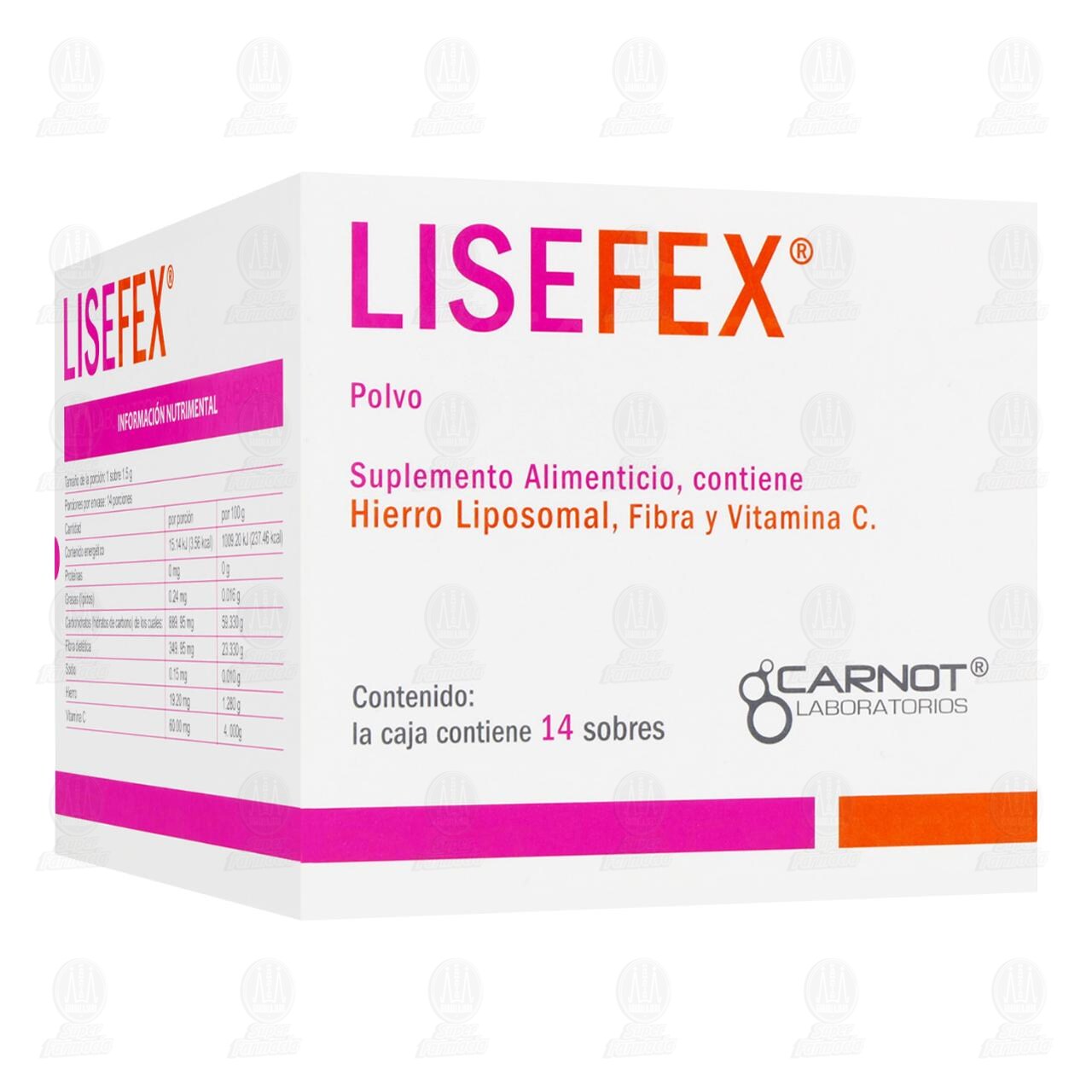 Lisefex Polvo Suplemento Alimenticio, 14 Sobres. image number 0