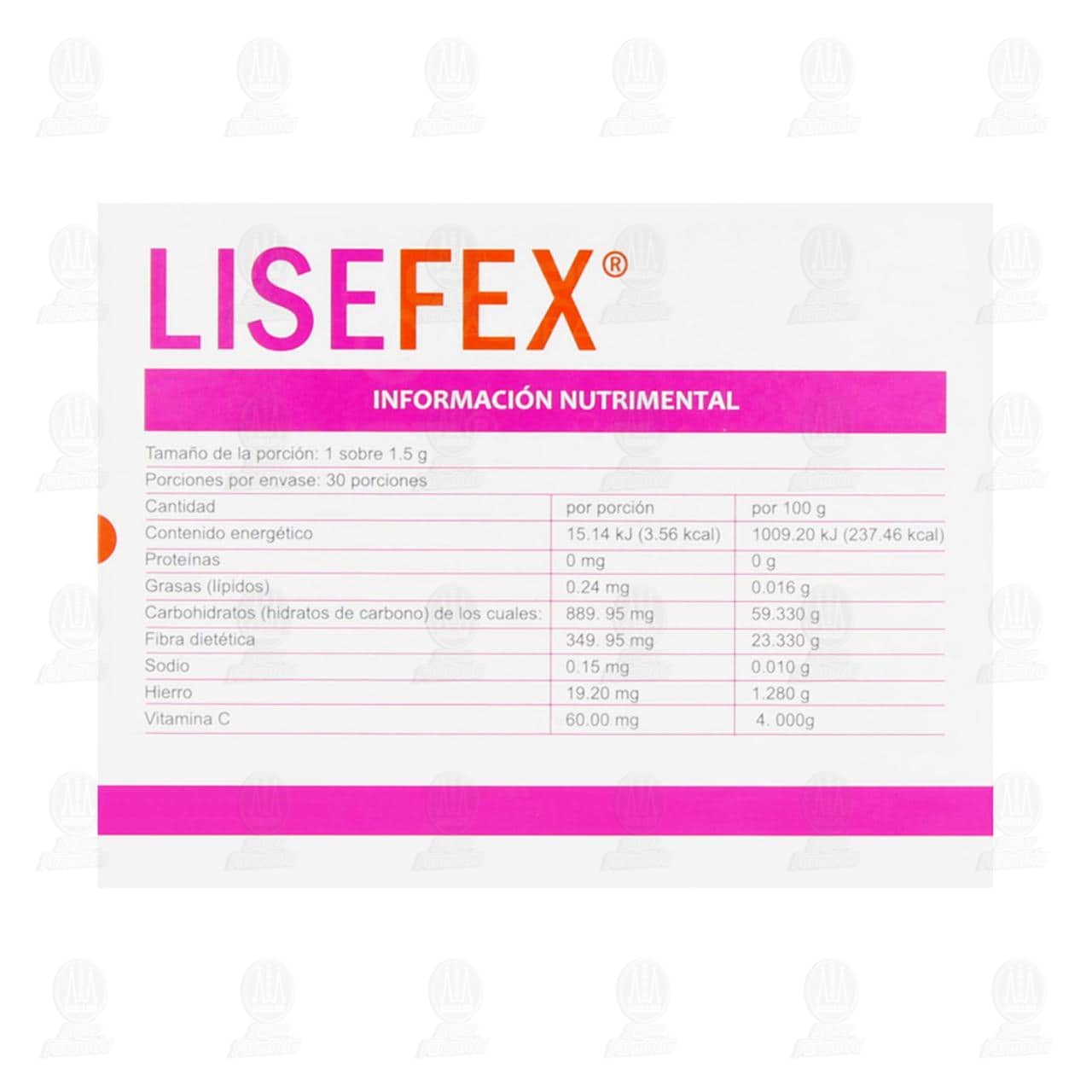 Lisefex Polvo Suplemento Alimenticio, 30 Sobres. image number 4