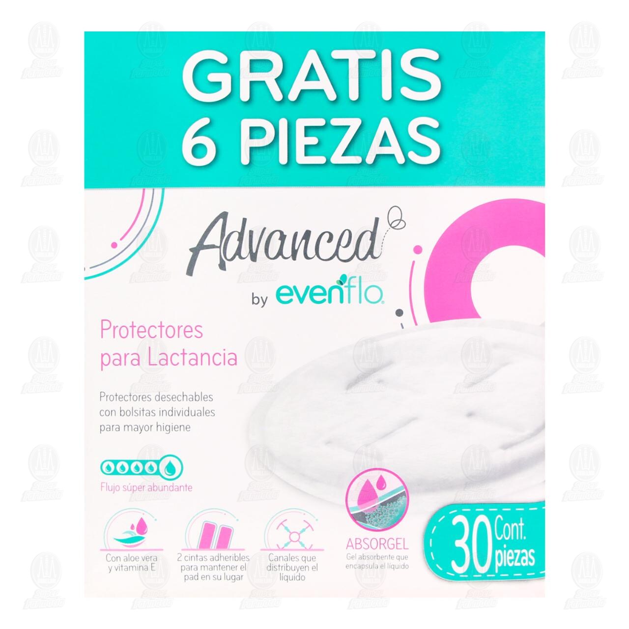 Protectores para Lactancia Advanced Evenflo Flujo Super Abundante, 30 pzas. image number 1