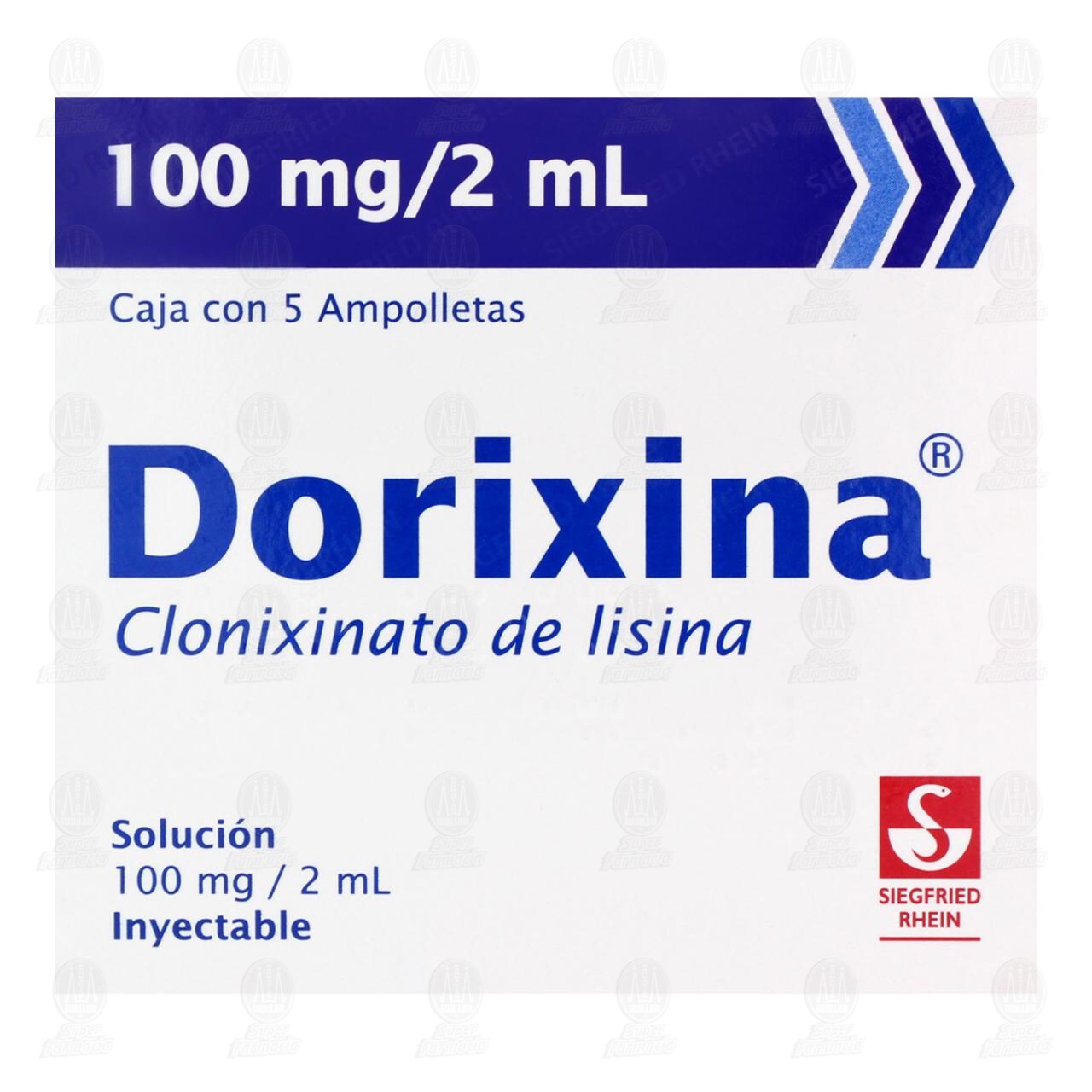 Dorixina 100mg/2ml Soluci&oacute;n Inyectable 5 Ampolletas, 2 ml c/u. image number 1