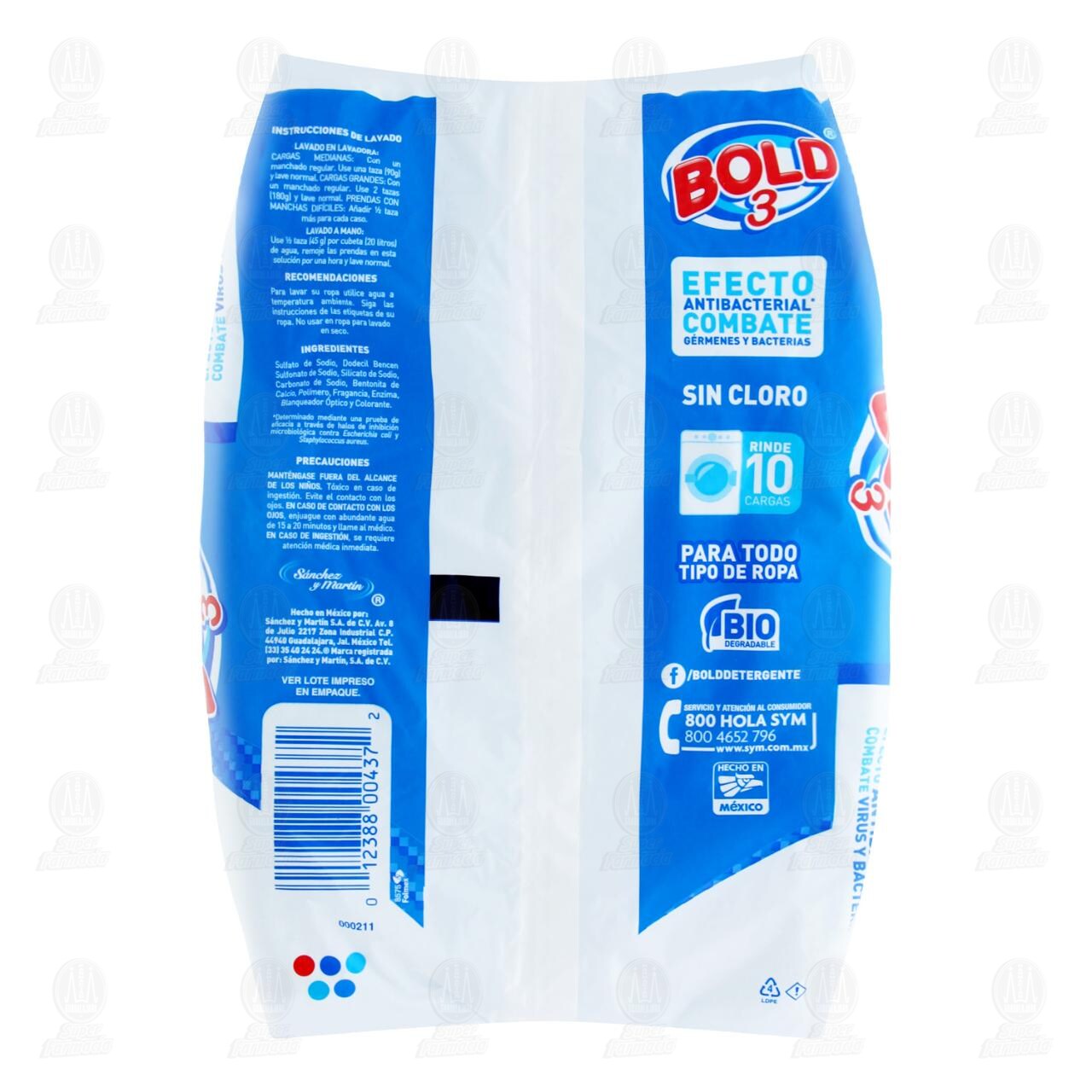 Detergente en Polvo Bold 3 Quita Manchas, 850 gr. image number 1