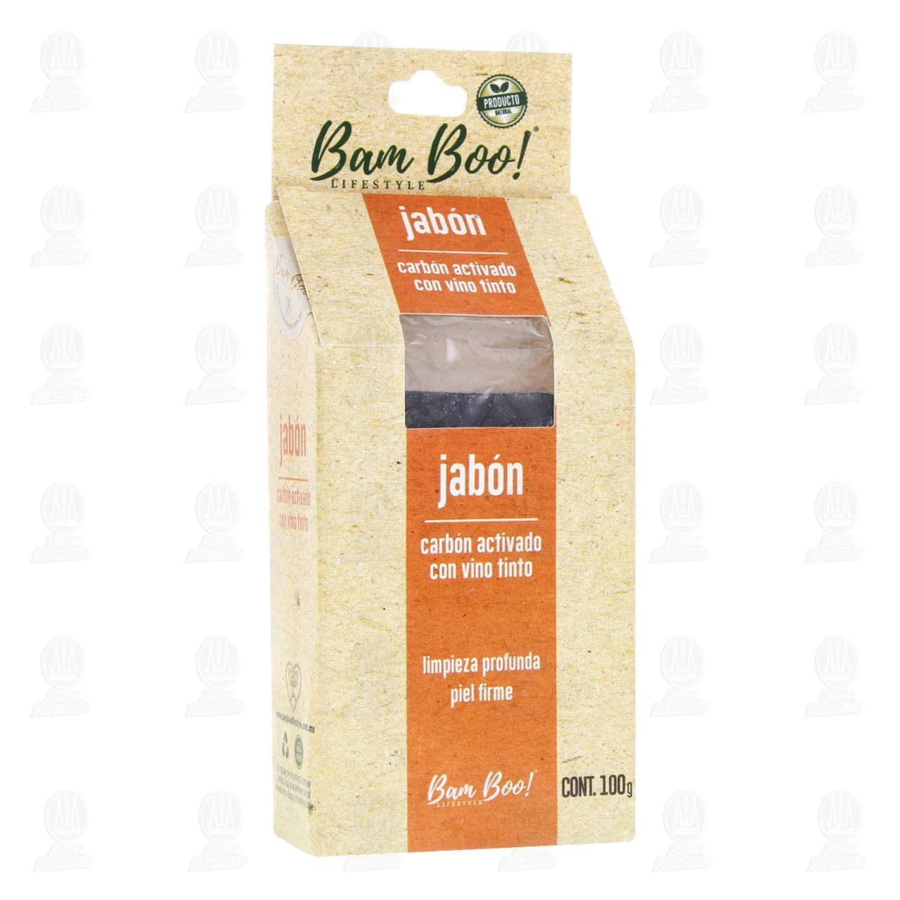Imagen para Jabón en Barra Bam Boo Limpieza Profunda Carbón Activado con Vino tinto, 100 gr.