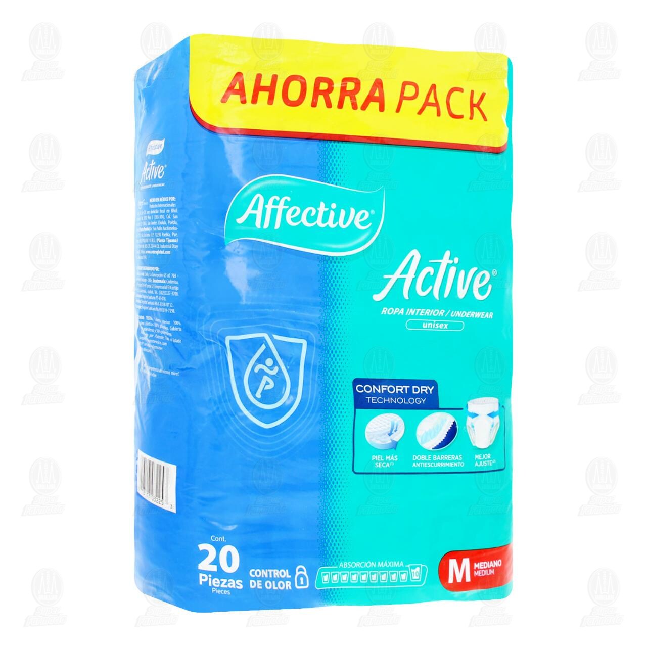 Affective Active Ropa Interior Desechable para Incontinencia Talla Mediano, 20 pzas.