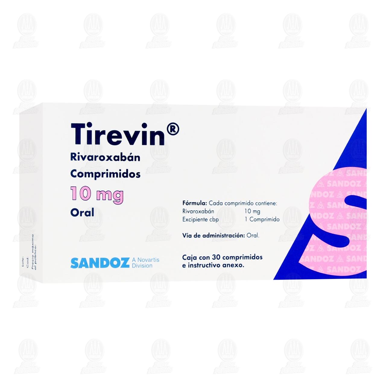 Tirevin 10 mg, 30 Comprimidos. image number 0