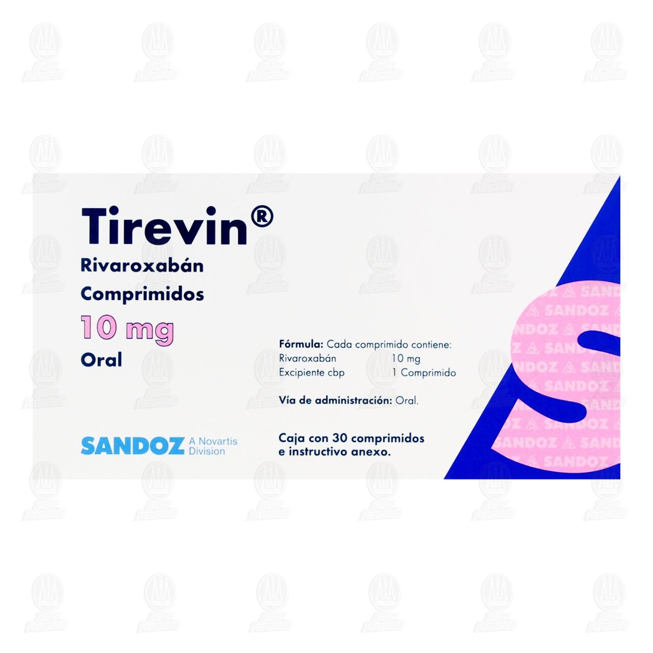 Tirevin 10 mg, 30 Comprimidos. image number 1