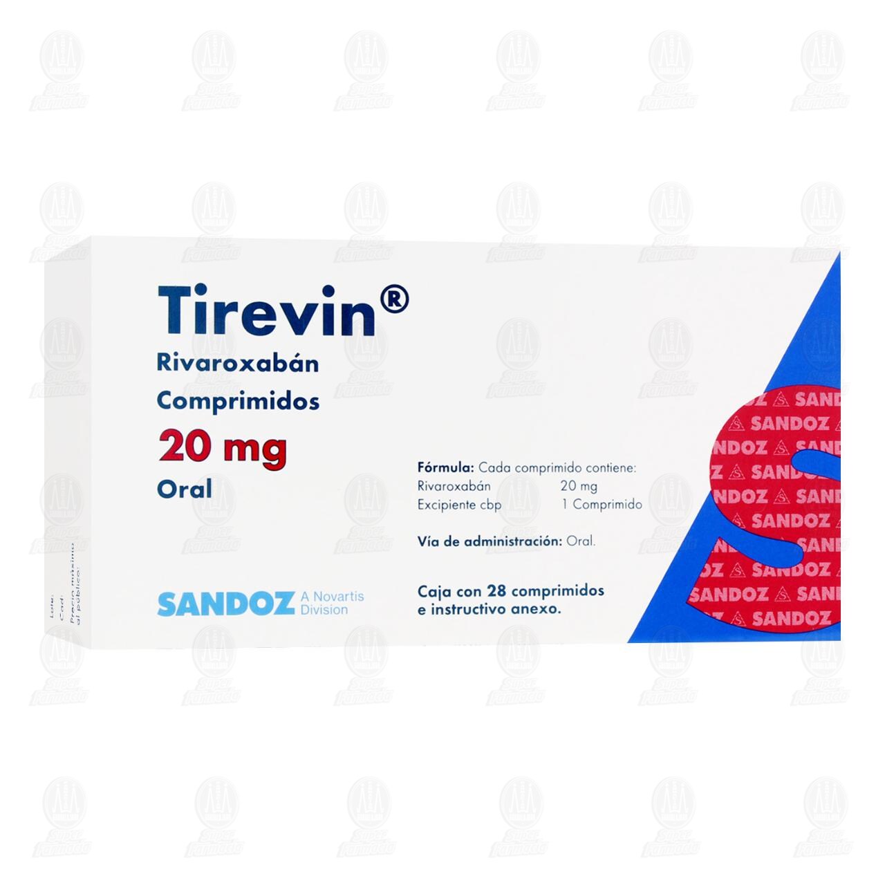 Tirevin 20 mg, 28 Comprimidos. image number 0