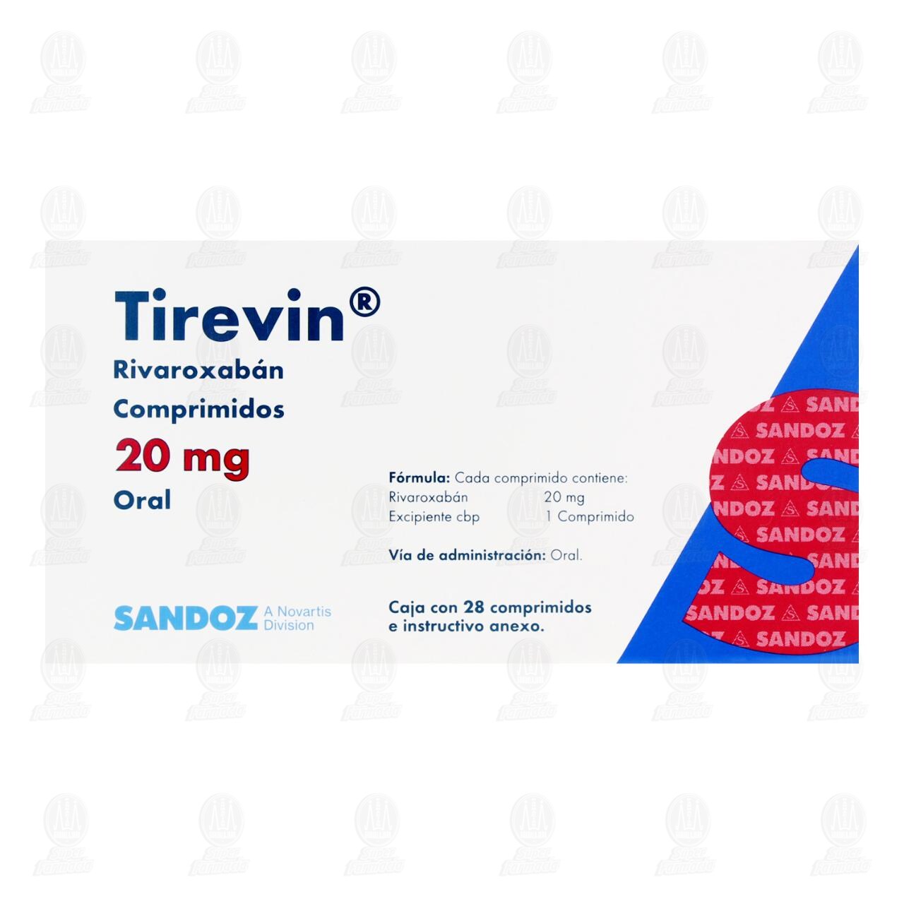 Tirevin 20 mg, 28 Comprimidos. image number 1