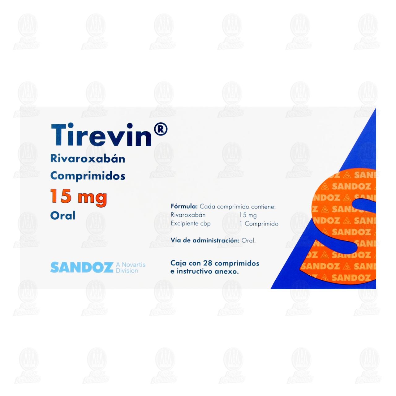 Tirevin 15 mg, 28 Comprimidos. image number 1