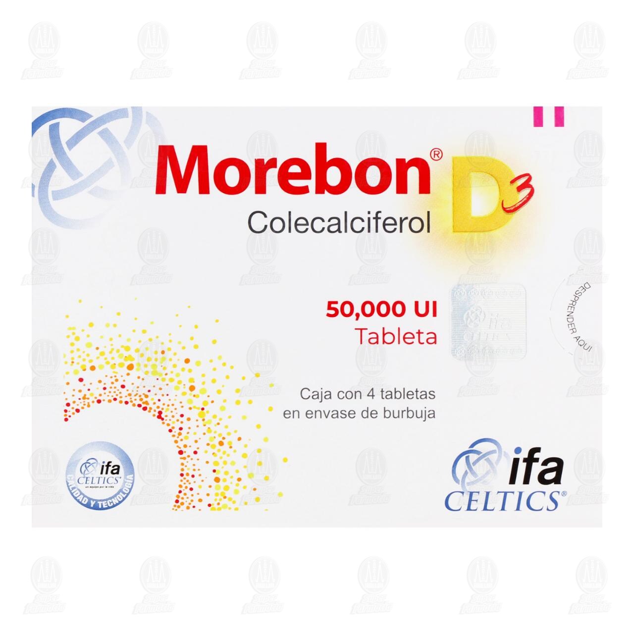 Morebon D3 50,000 UI, 4 Tabletas. image number 1