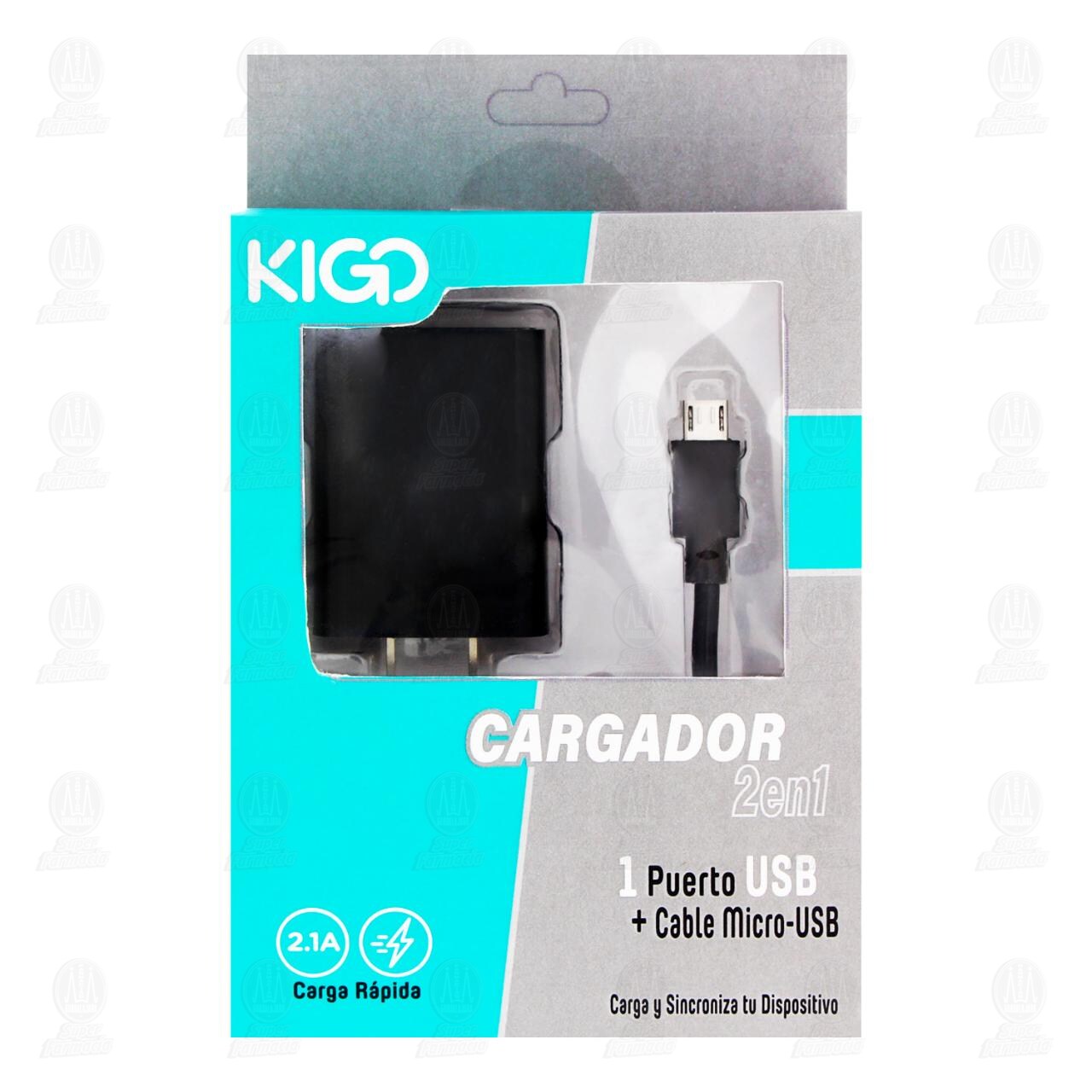 Cargador Kigo 2 en 1 de Carga Rápida, 2 pzas.
