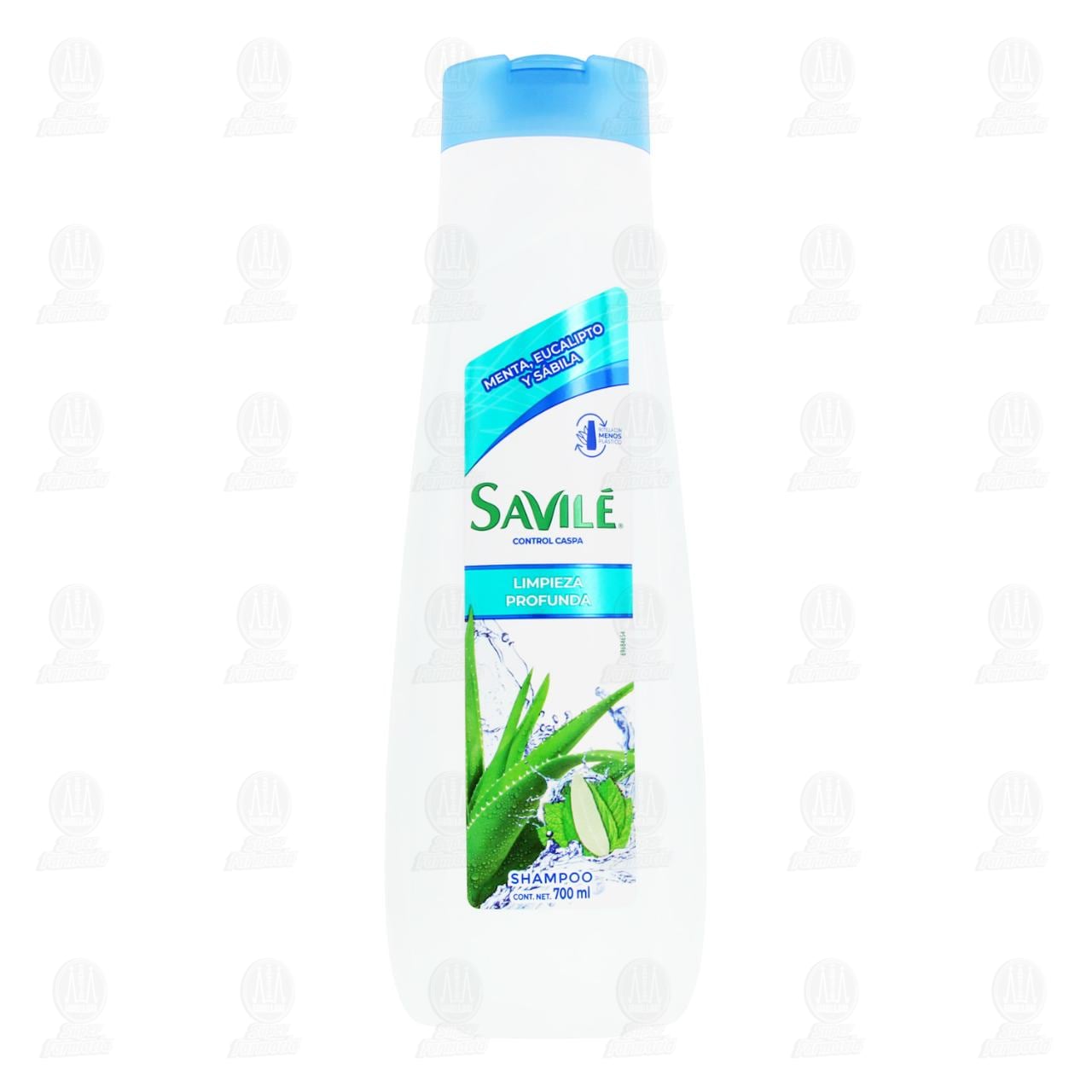 Shampoo Savil&eacute; Control Caspa Menta, Eucalipto y S&aacute;bila, 700 ml. image number 1