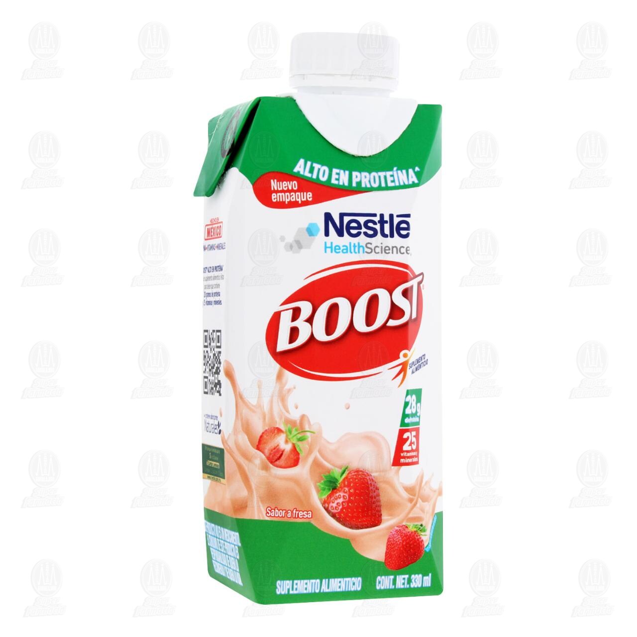 Suplemento Alimenticio Boost Alto en Prote&iacute;na Sabor Fresa, 330 ml.