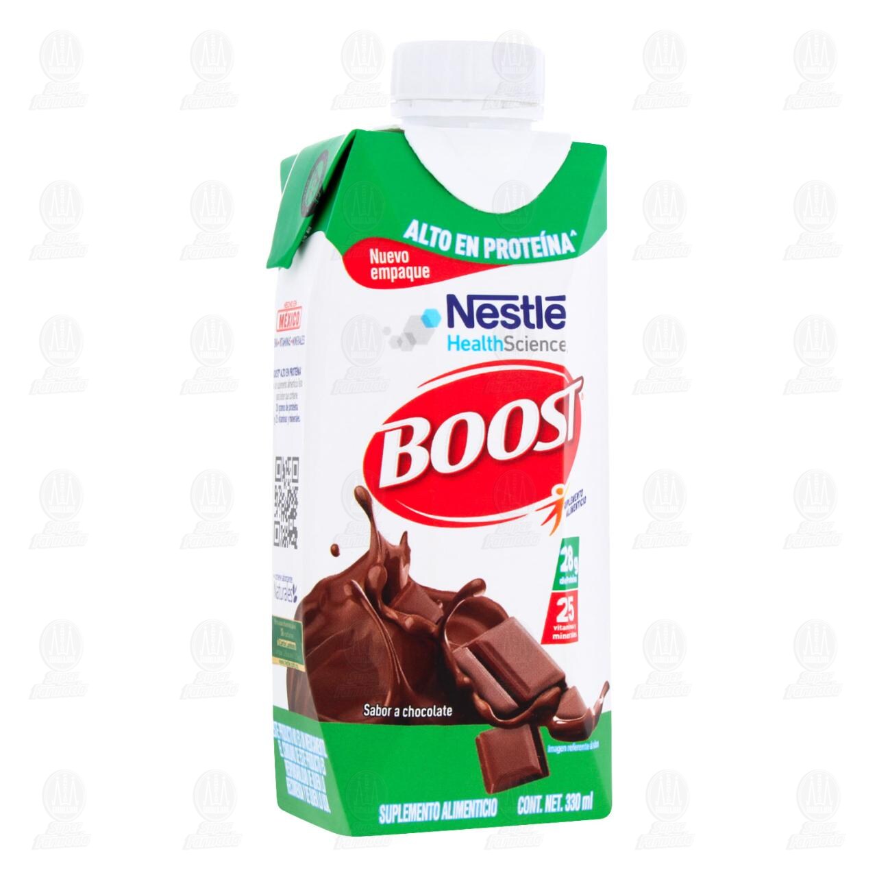 Suplemento Alimenticio Boost Alto en Prote&iacute;na Sabor Chocolate, 330 ml.