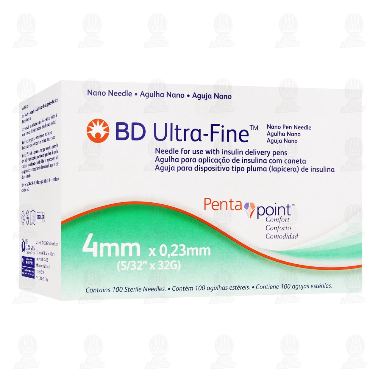 Aguja para Insulina Ultra-Fine 32 G x 4mm, 100 pzas. image number 0
