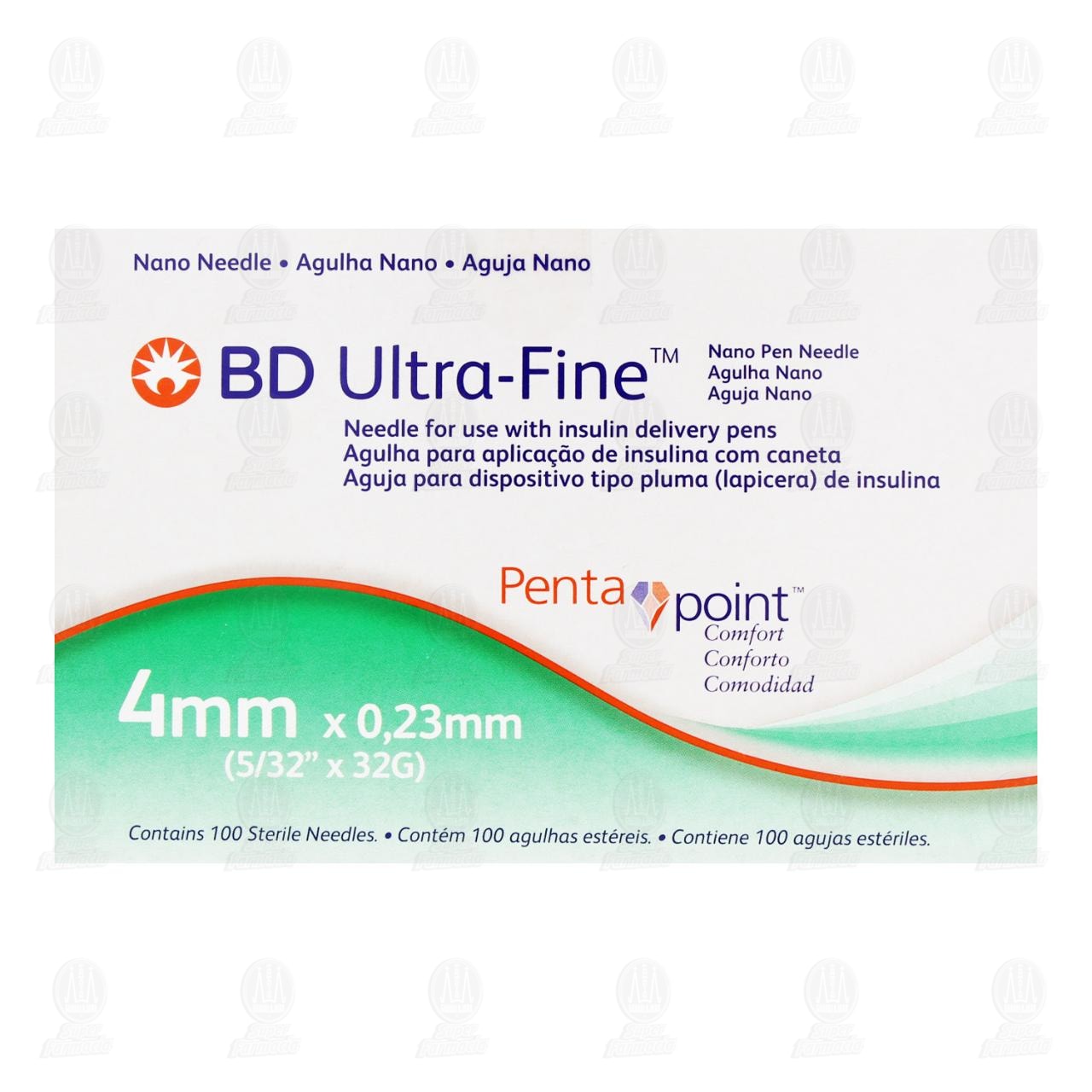 Aguja para Insulina Ultra-Fine 32 G x 4mm, 100 pzas. image number 1