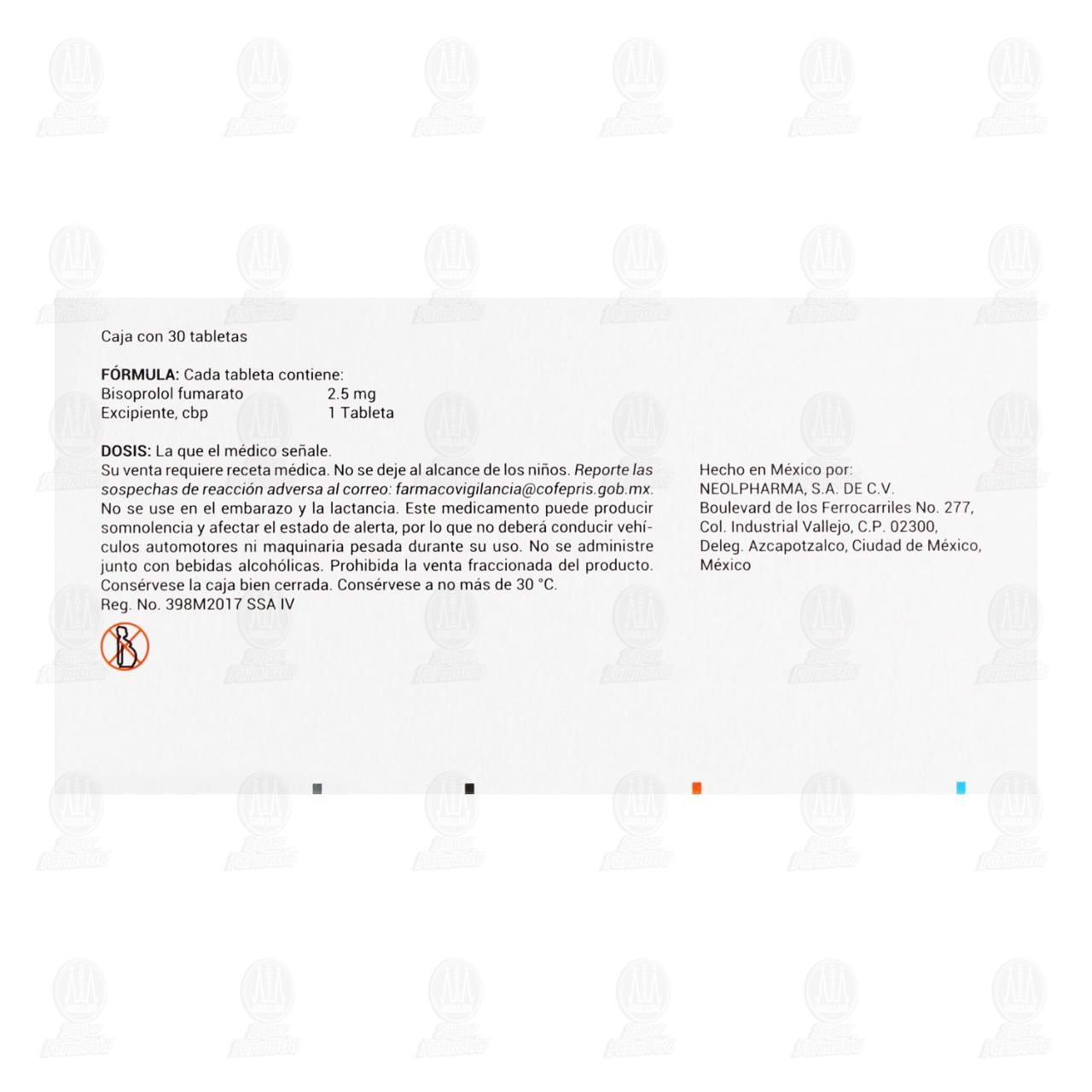 Bisoprolol 2.5 mg, 30 Tabletas Pharmalife. image number 2