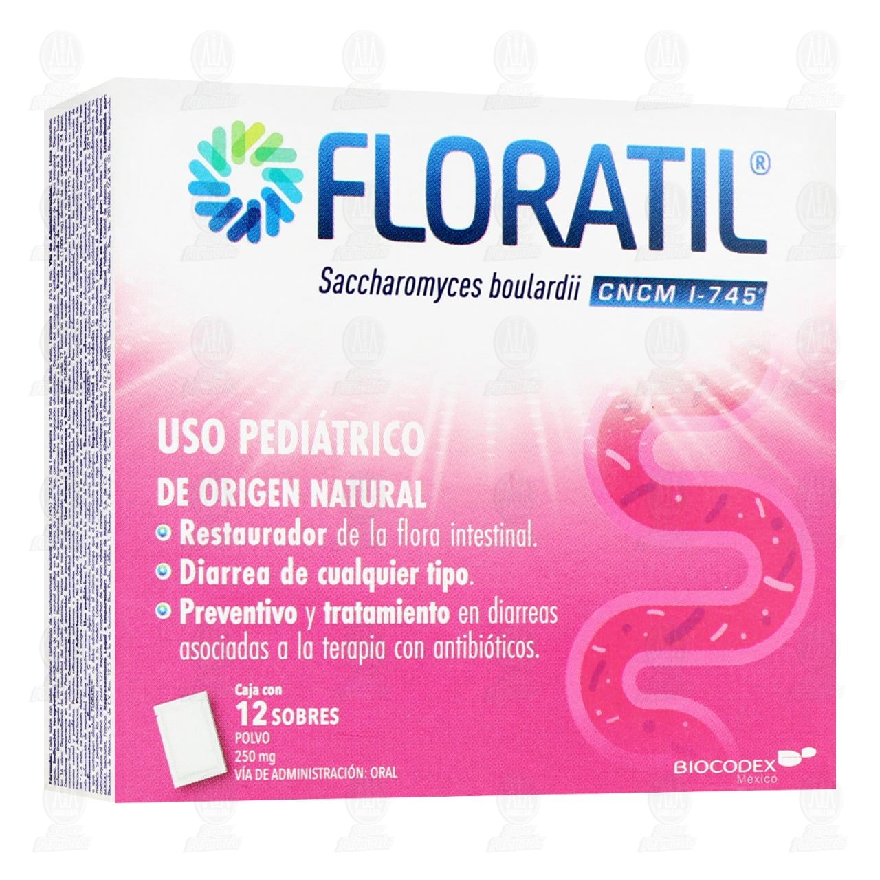 Imagen para Floratil Pediatrico 250 mg, 12 Sobres.