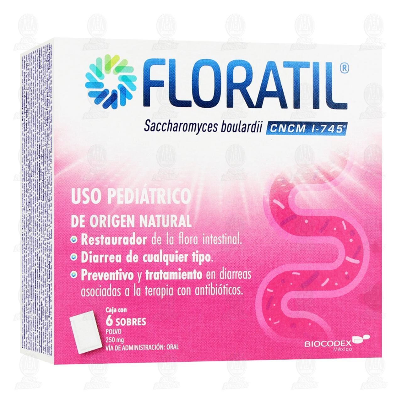 Floratil 250 mg, 6 Sobres. image number 0