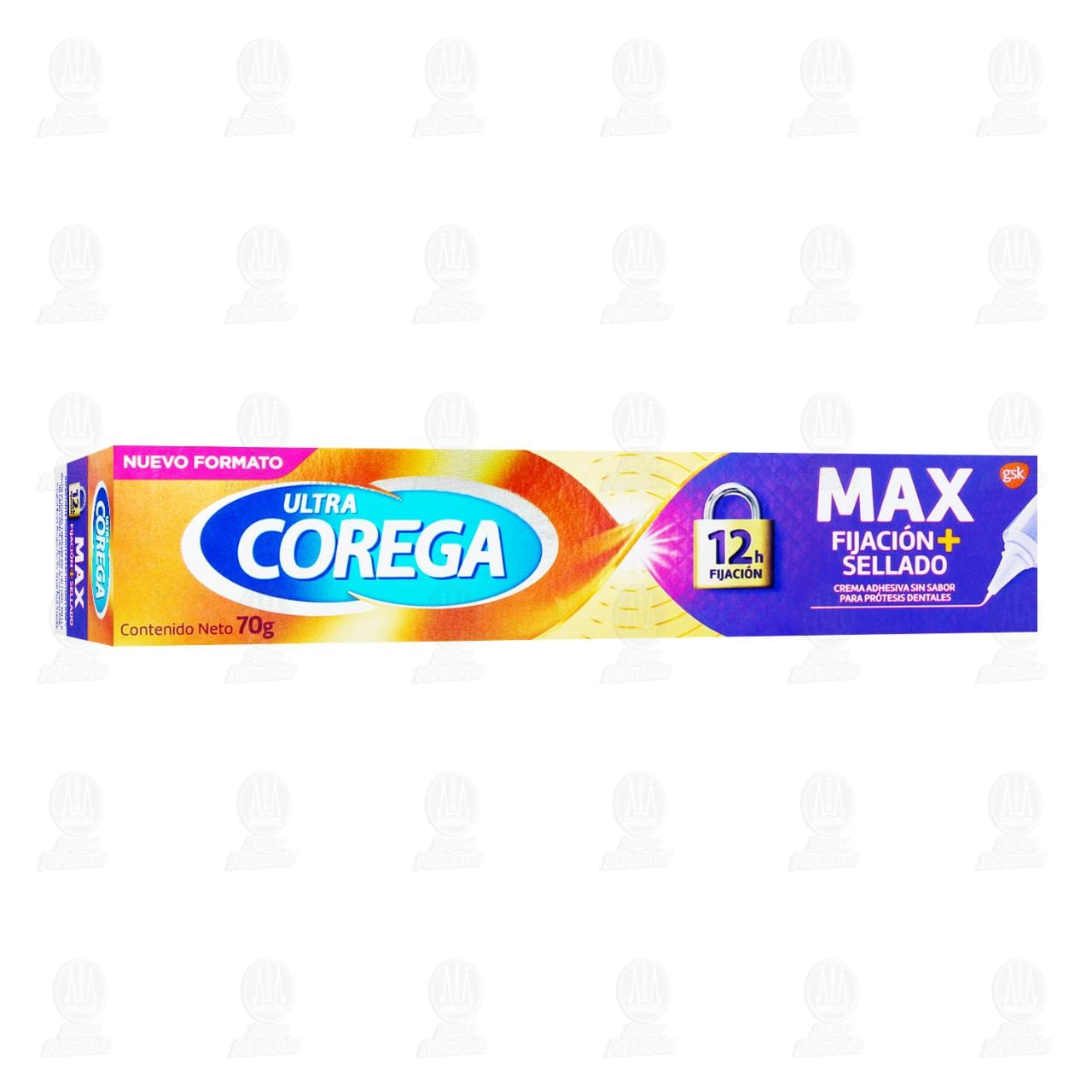 Imagen para Crema Adhesiva Ultra Corega Max Fijación + Sellado para Prótesis Dentales Sin Sabor, 70 gr.