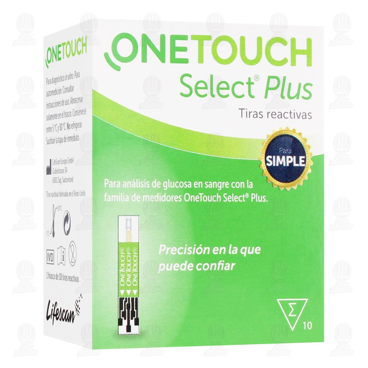 Imagen para One Touch Select Plus Tiras Reactivas, 10 pzas.
