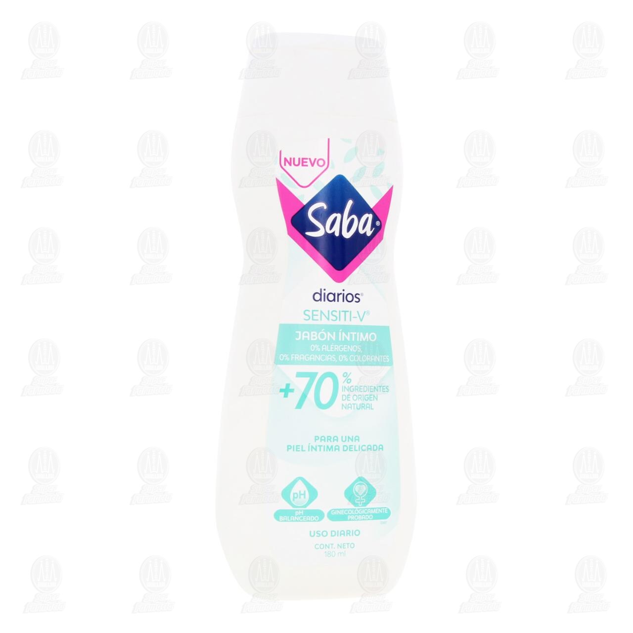 Imagen para Jabón Íntimo Saba Diarios Sensiti-V, 180 ml.