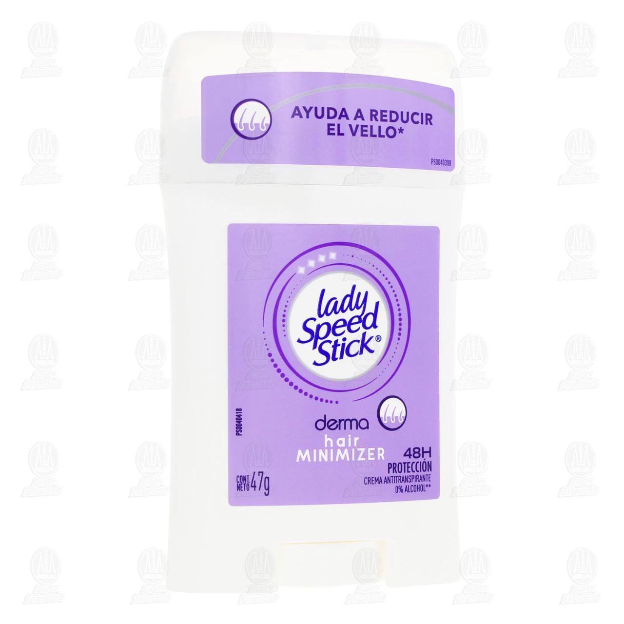 Imagen para Crema Antitranspirante Lady Speed Stick Derma Hair Minimizer en Aplicador Tipo Barra, 47 gr.