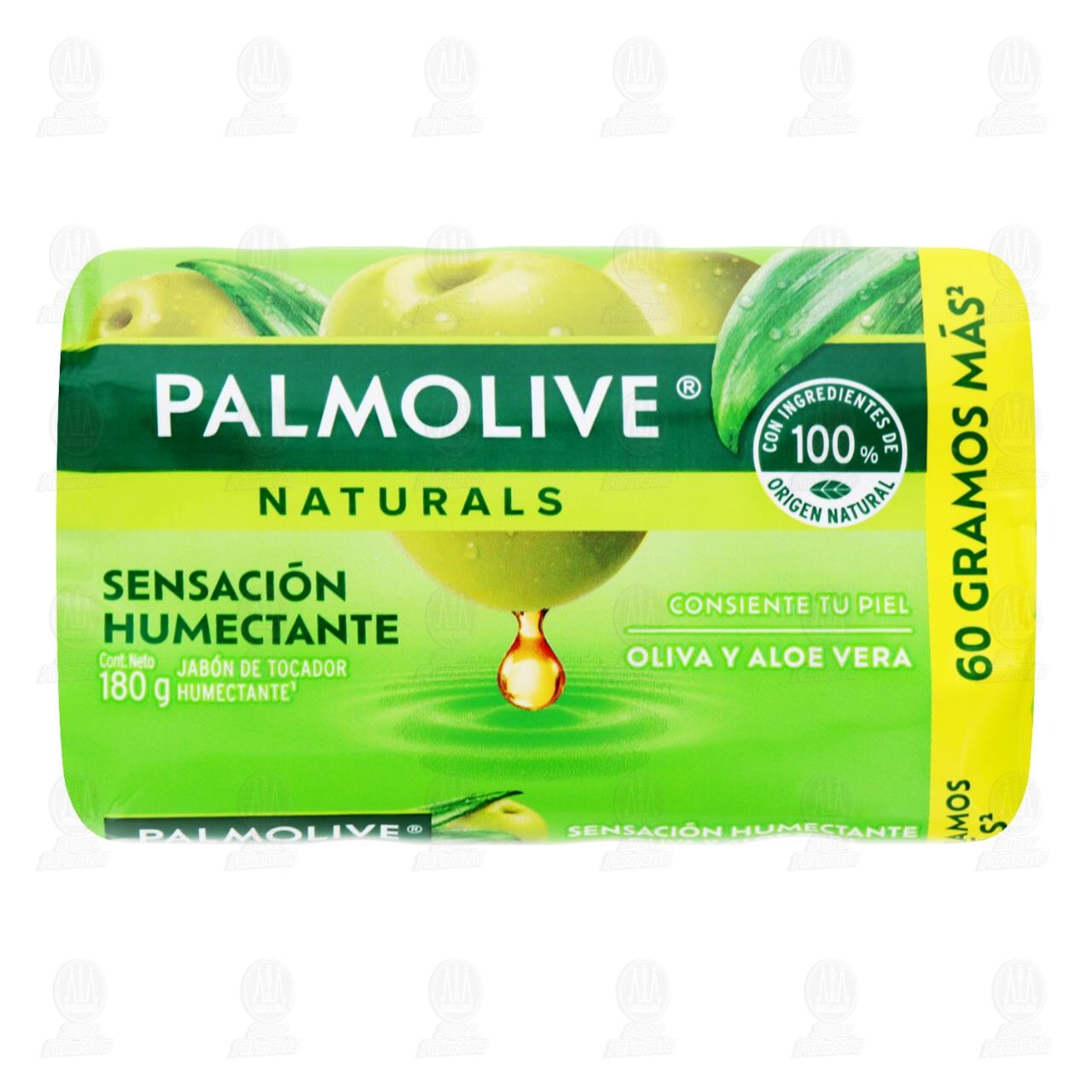 Jab&oacute;n de Tocador Palmolive Naturals Sensaci&oacute;n Humectante Oliva y Aloe Vera, 180 gr.