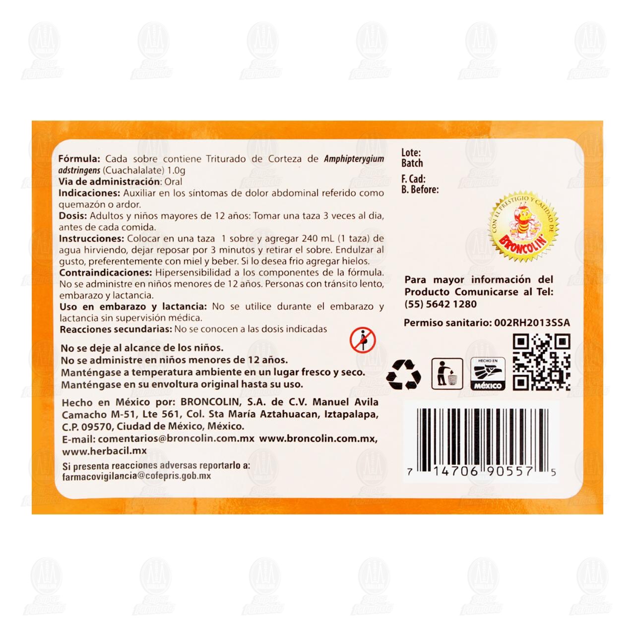 Herbacil Cuacol G T&eacute; de Cuachalalate, 25 gr. image number 2