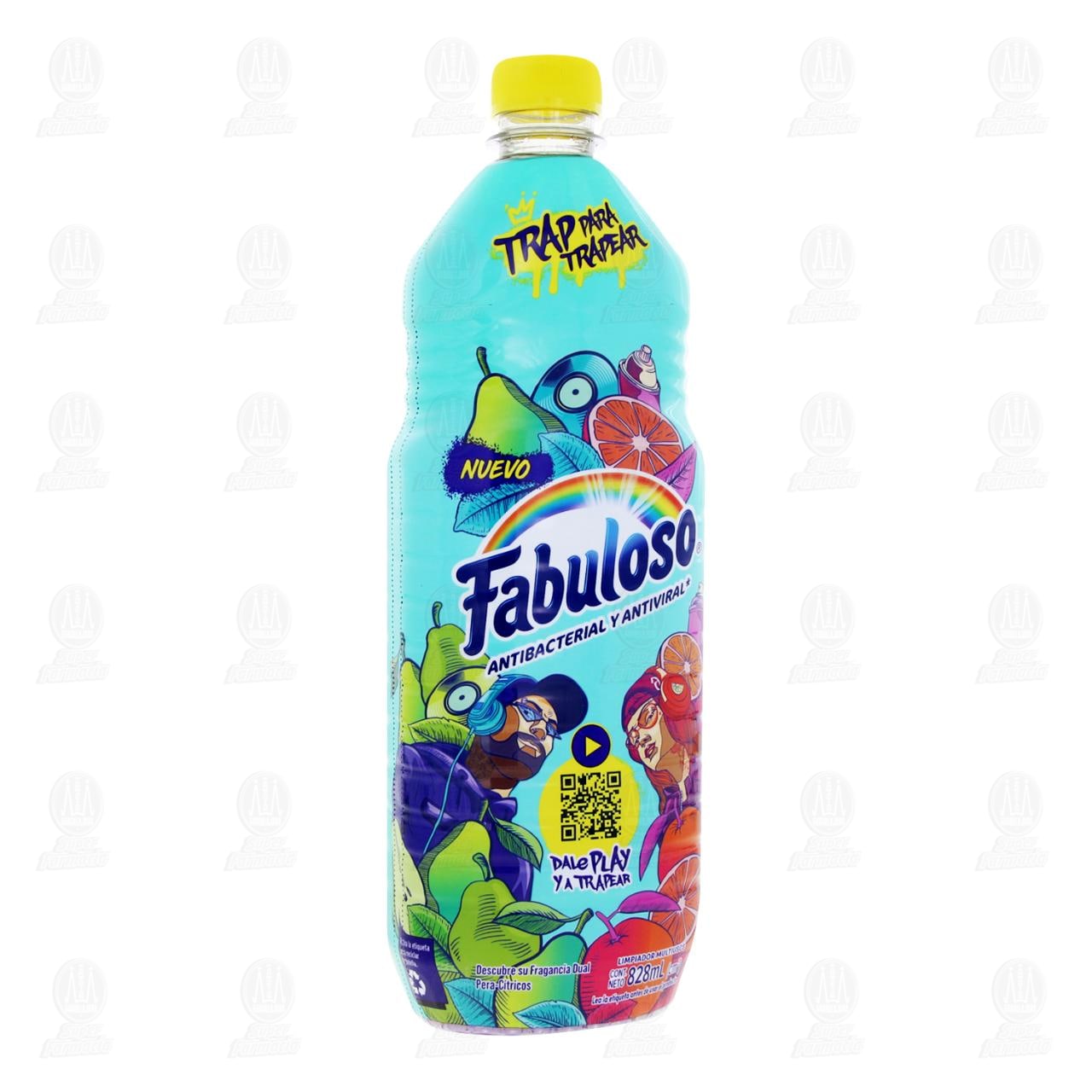 Limpiador L&iacute;quido Fabuloso Trap Para Trapear Antibacterial y Antiviral Fragancia Dual Pera-C&iacute;tricos, 828 ml. image number 0