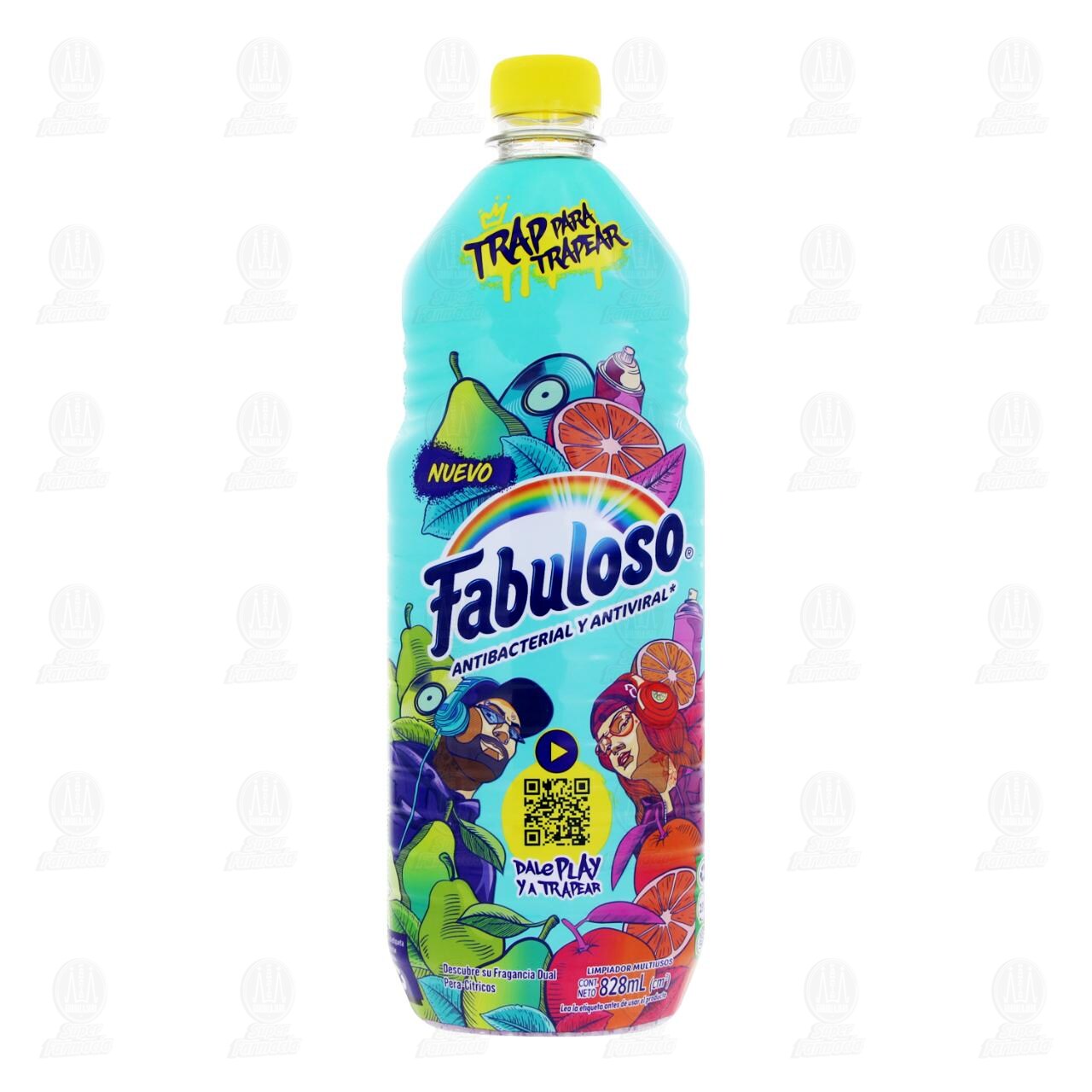 Limpiador L&iacute;quido Fabuloso Trap Para Trapear Antibacterial y Antiviral Fragancia Dual Pera-C&iacute;tricos, 828 ml. image number 1