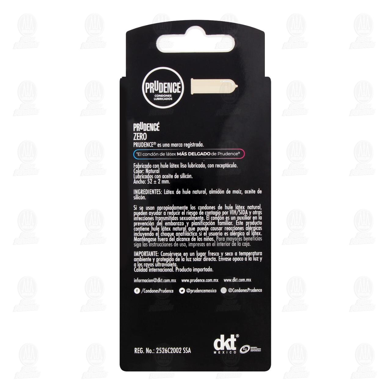 Preservativos Lubricados Prudence Zero, 10 pzas. image number 2