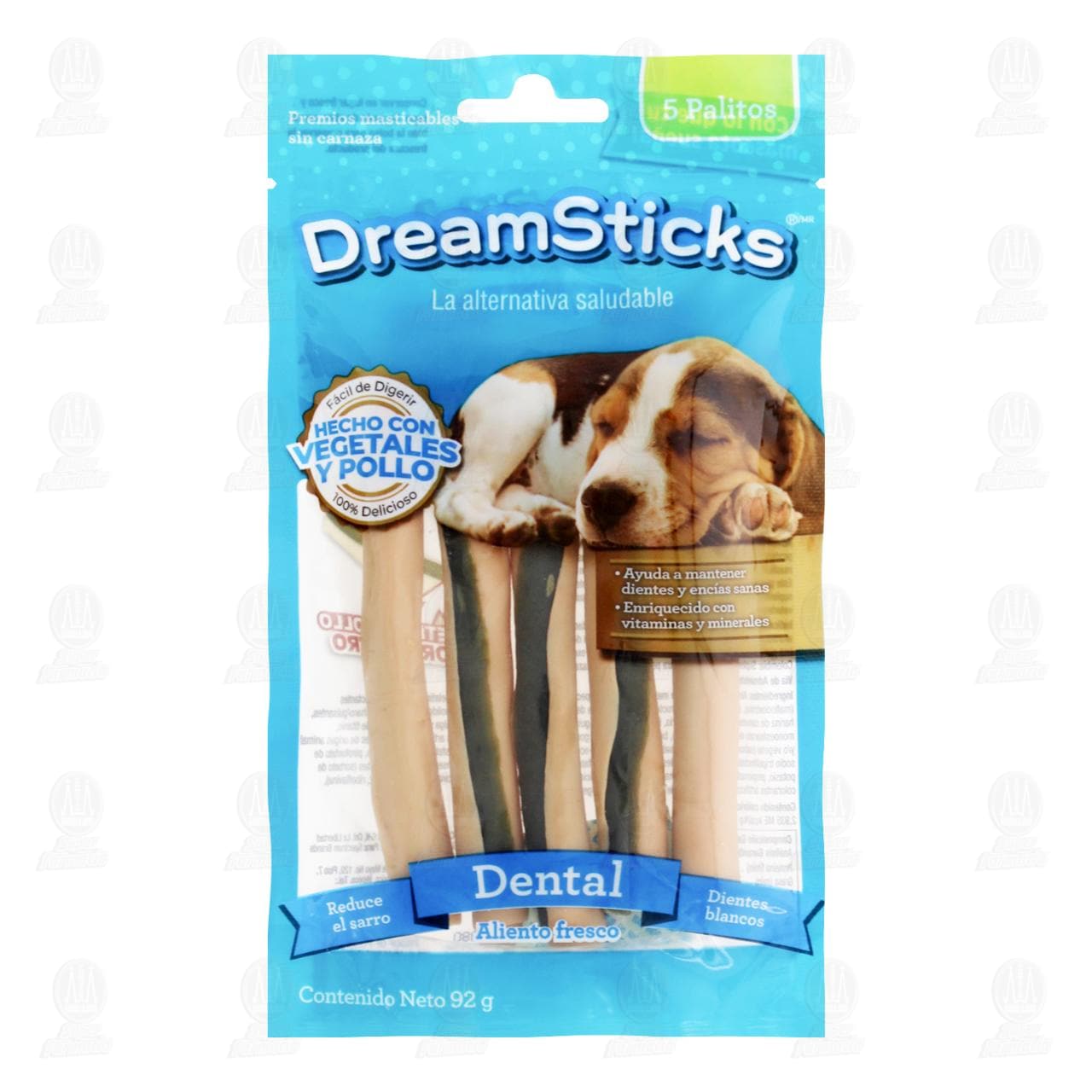 Imagen para Premios Masticables para Perros Dream Sticks Dental Sin Carnaza, 92 gr (5 pzas).
