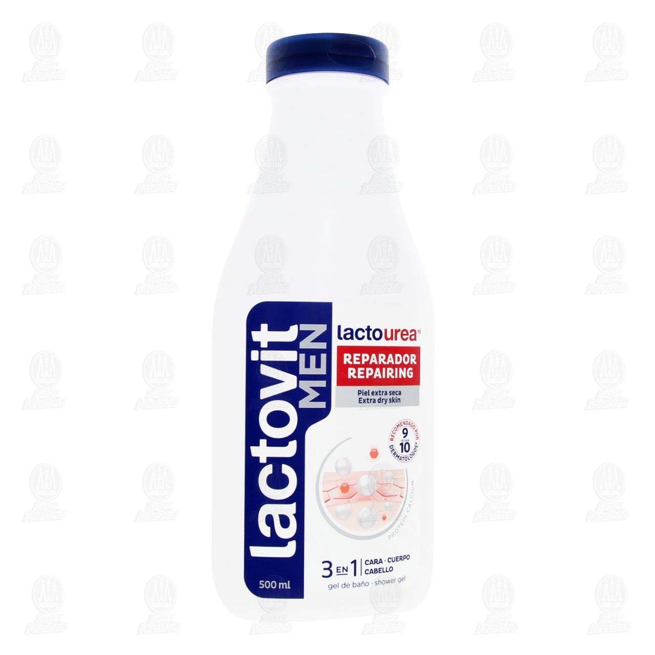 Imagen para Gel de Baño Lactovit Men Lactourea Reparador, 500 ml.