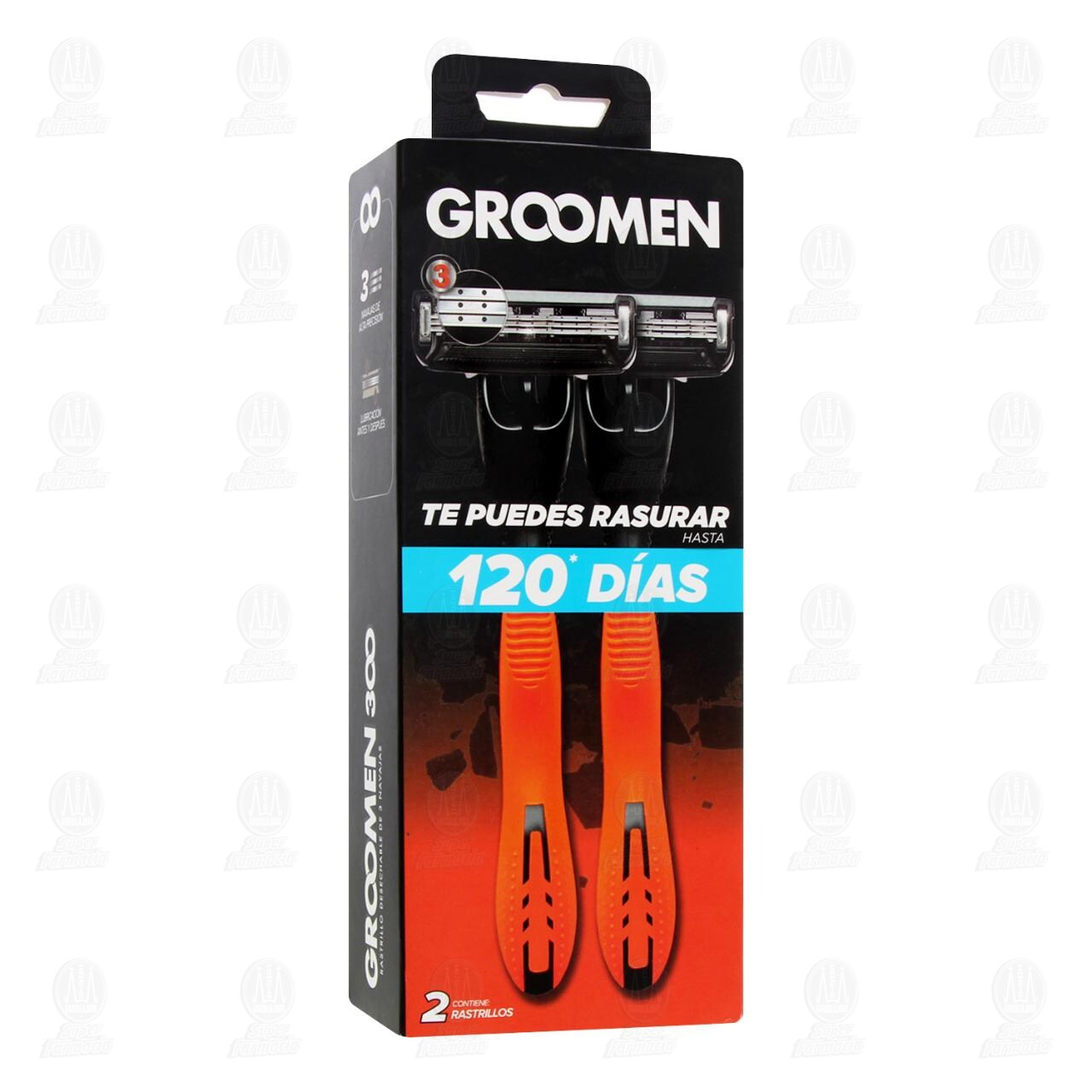 Rastrillo Desechable Groomen 300 de 3 Navajas, 2 pzas.