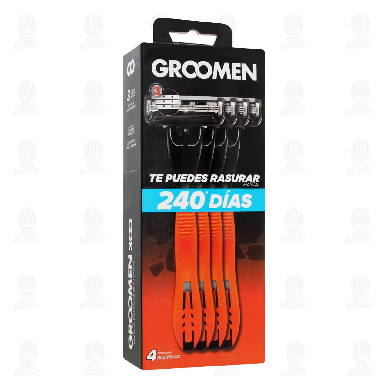 Imagen para Rastrillo Desechable Groomen 300 de 3 Navajas, 4 pzas.