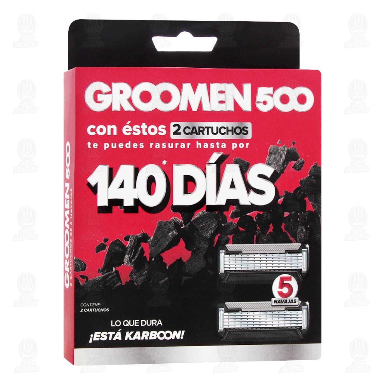 Cartucho de 5 Navajas Groomen 500, 2 pzas.