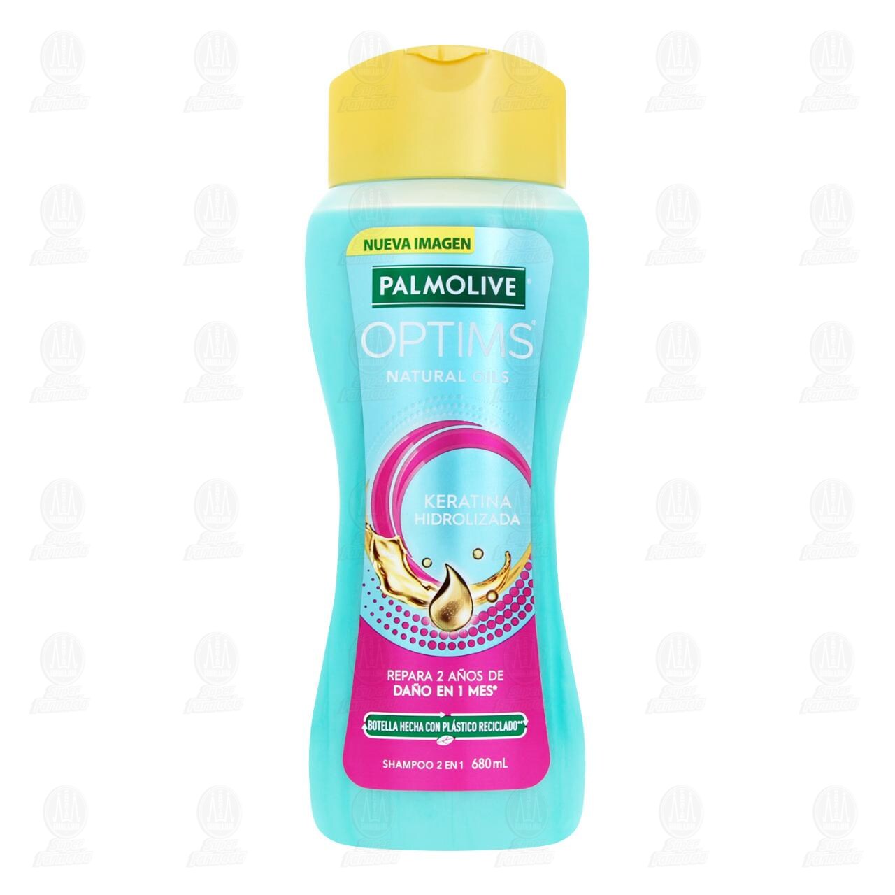 Shampoo Palmolive Optims 2 en 1 Keratina Hidrolizada, 680 ml. image number 1