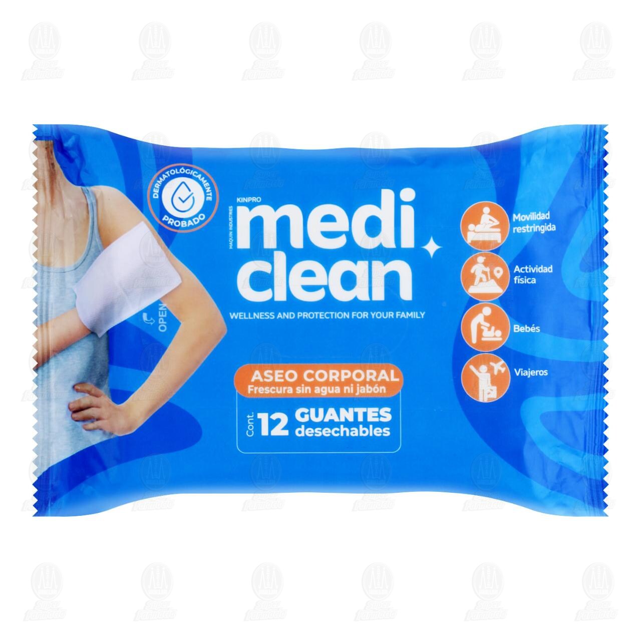 Guantes Desechables Medi Clean para Aseo Corporal, 12 pzas.