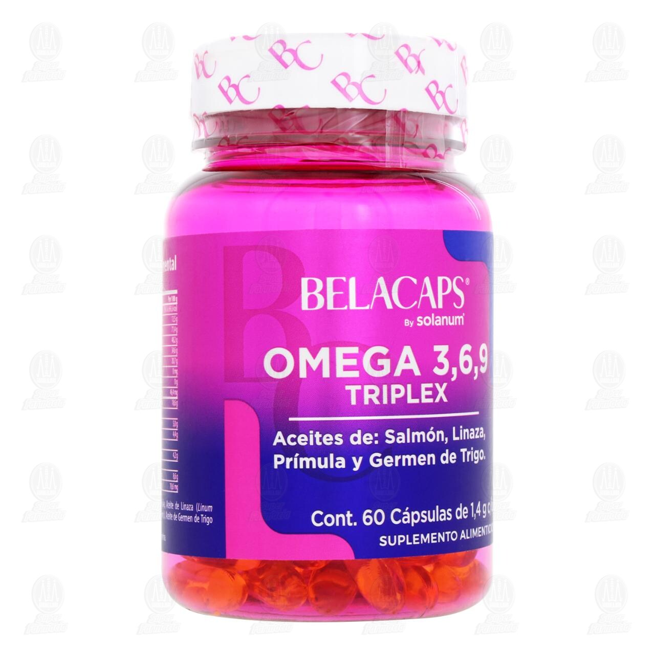 Omega 3,6,9 Triplex Belacaps 1.4 gr, 60 Cápsulas.