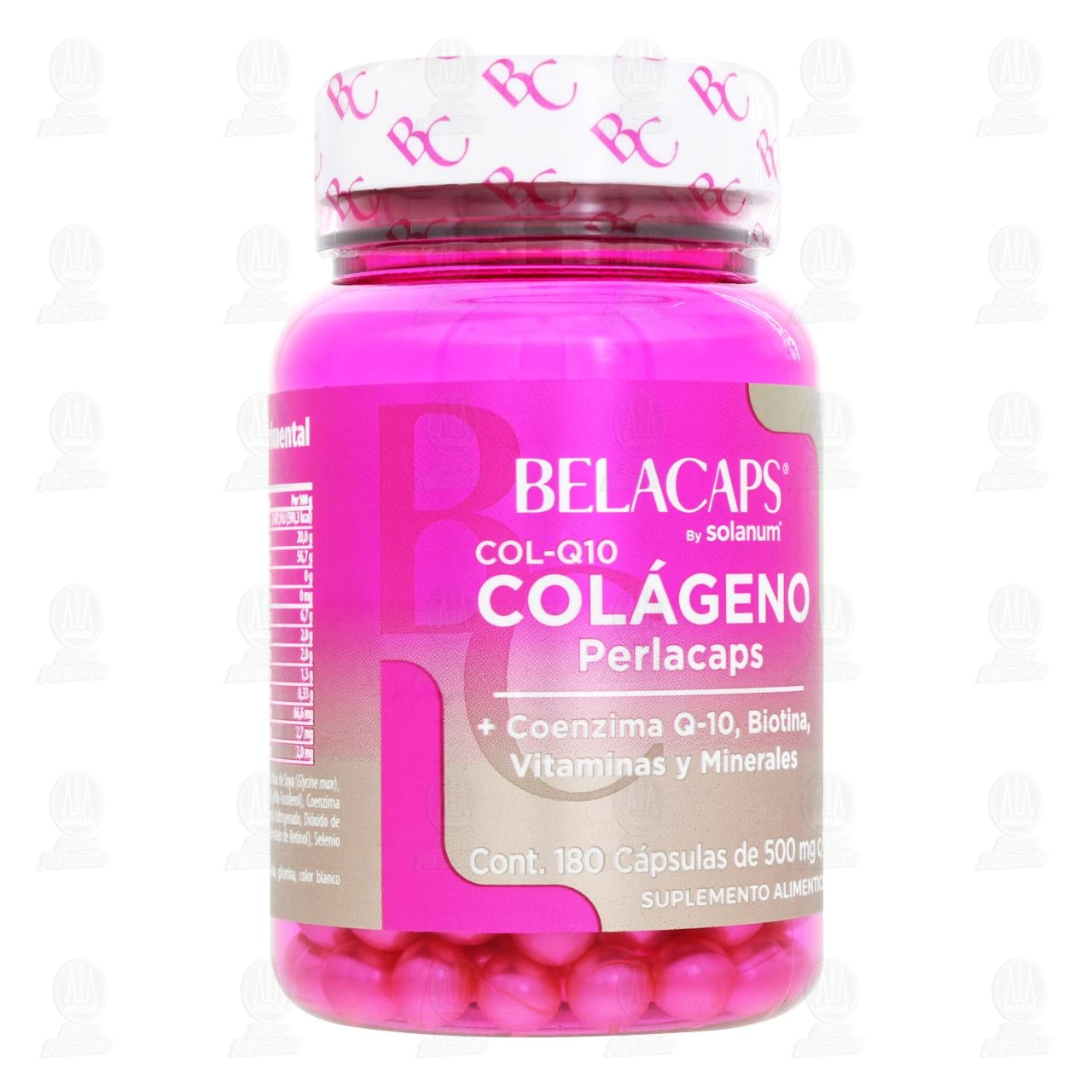 Imagen para Col-Q10 Colágeno Belacaps 500 mg, 180 Cápsulas.