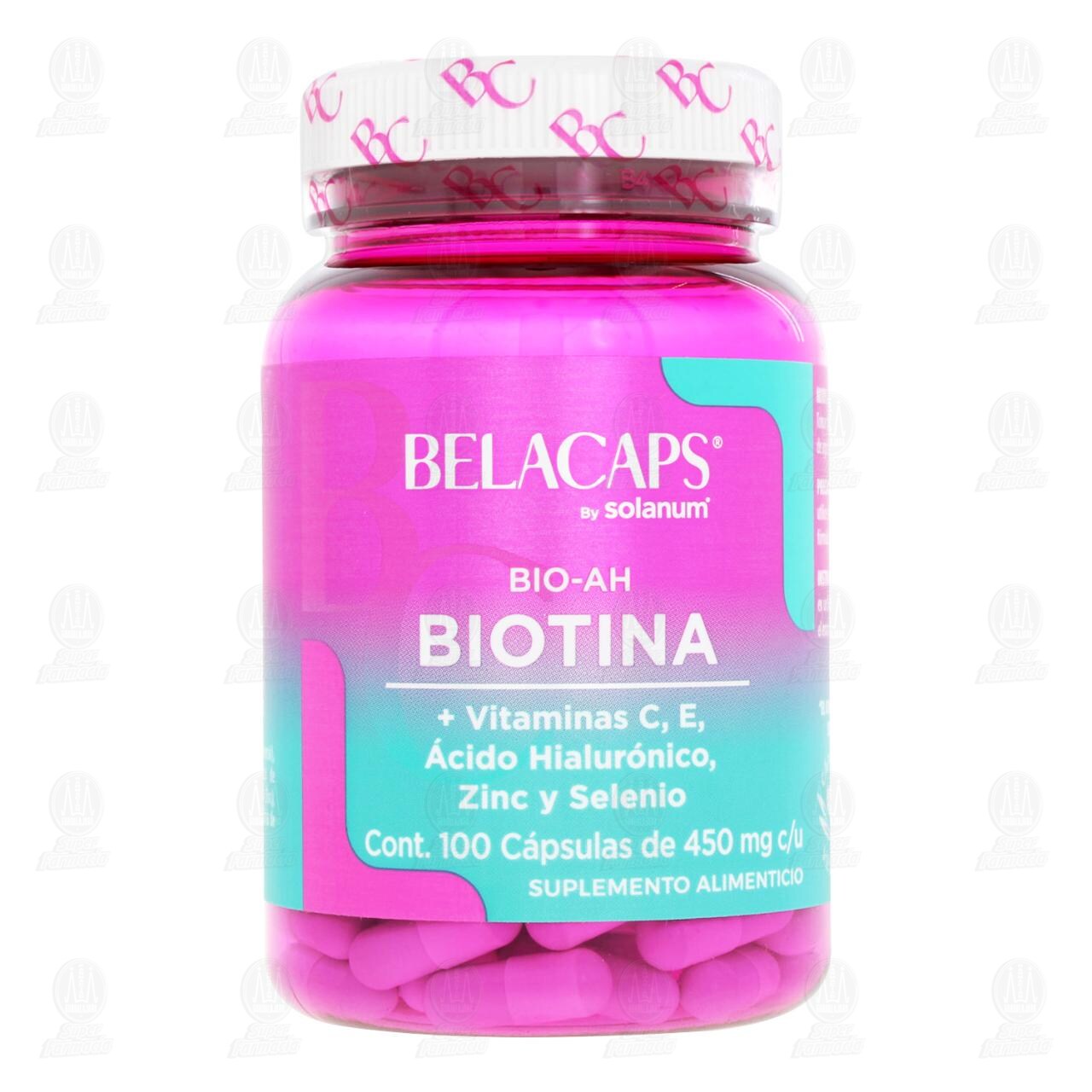 Biotina Belacaps 450 mg, 100 C&aacute;psulas. image number 1