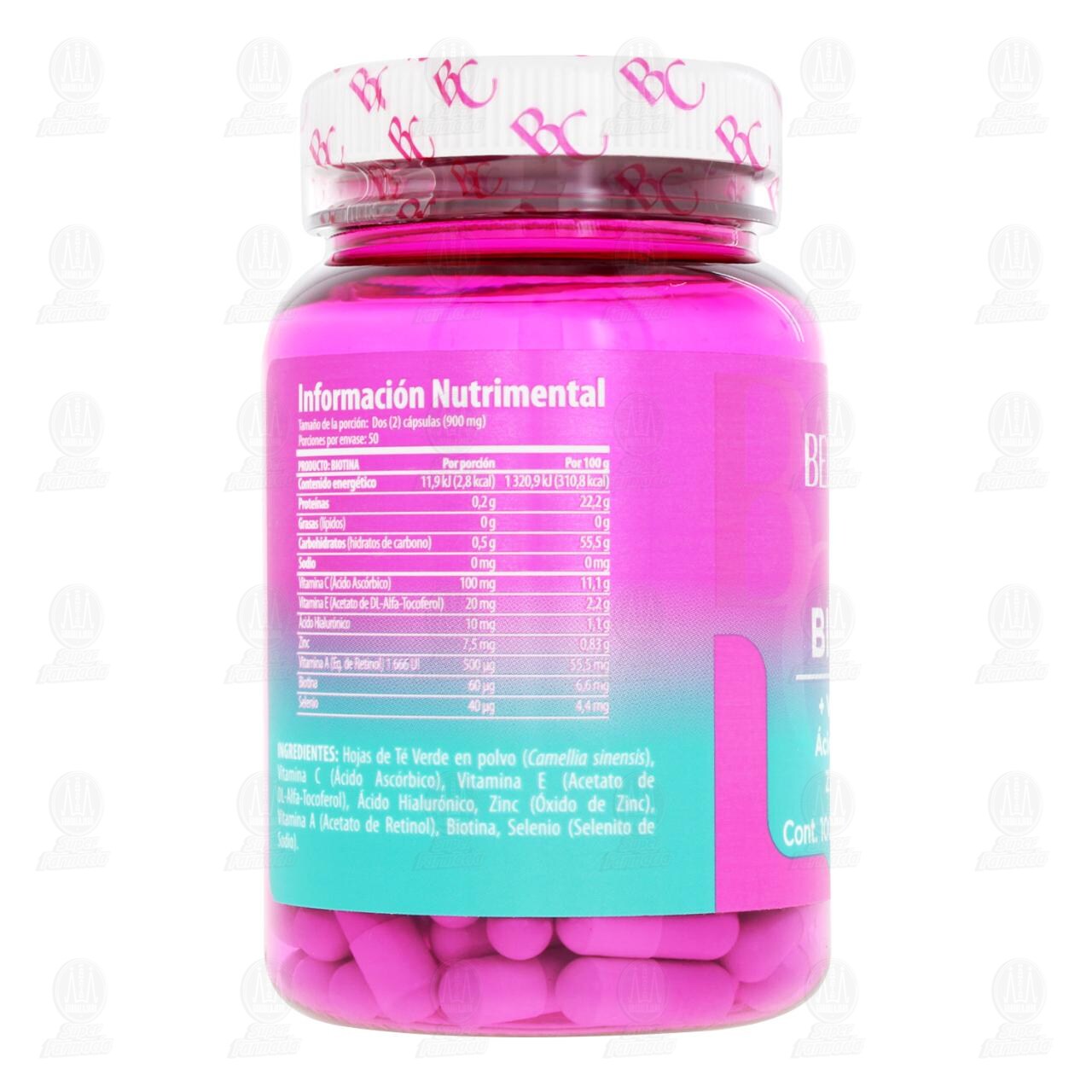 Biotina Belacaps 450 mg, 100 C&aacute;psulas. image number 2