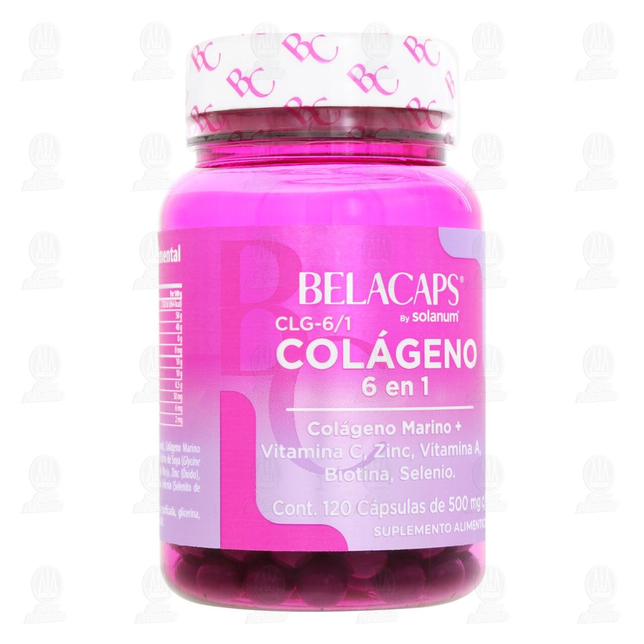 Col&aacute;geno 6 en 1 Belacaps 500 mg, 120 C&aacute;psulas. image number 0