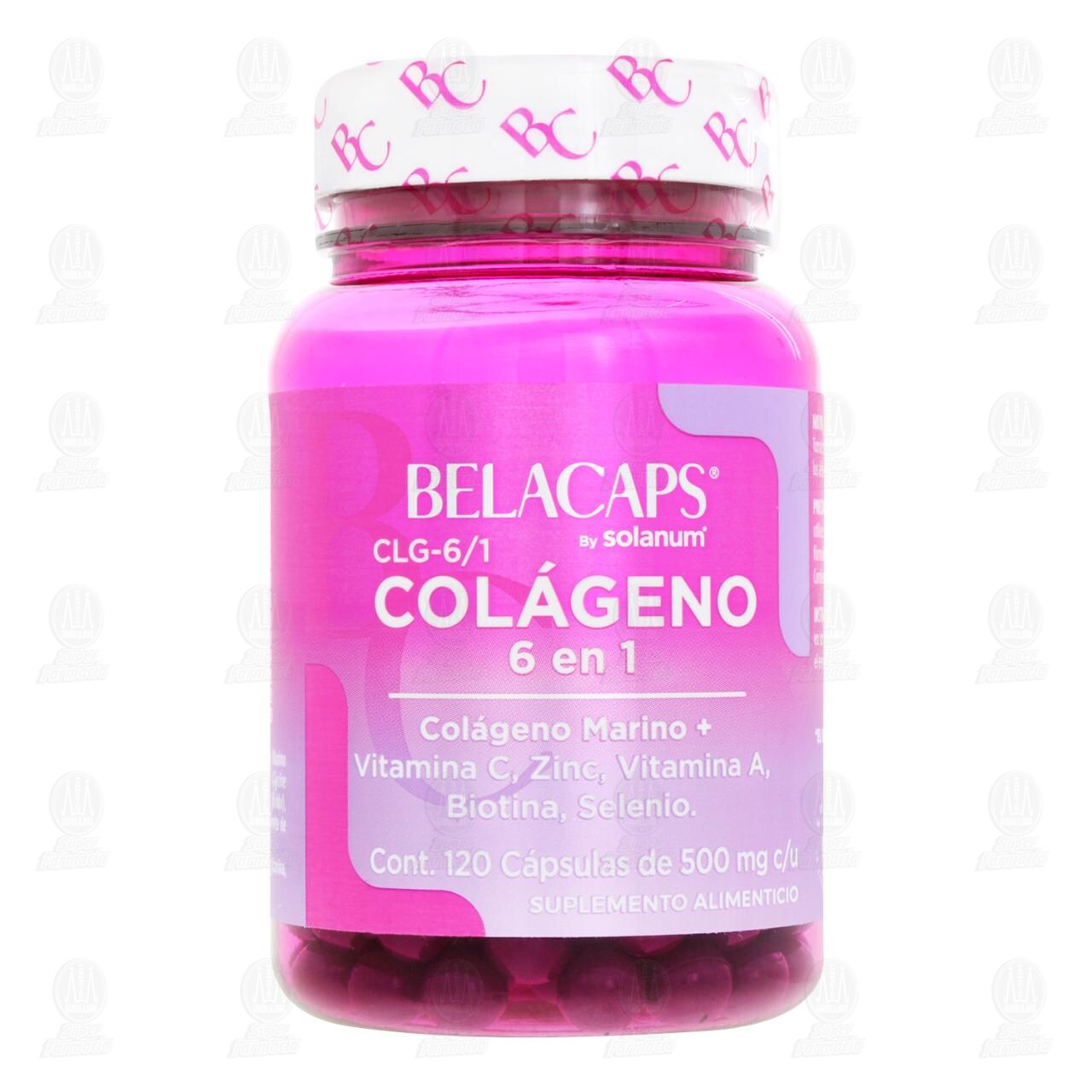 Col&aacute;geno 6 en 1 Belacaps 500 mg, 120 C&aacute;psulas. image number 1