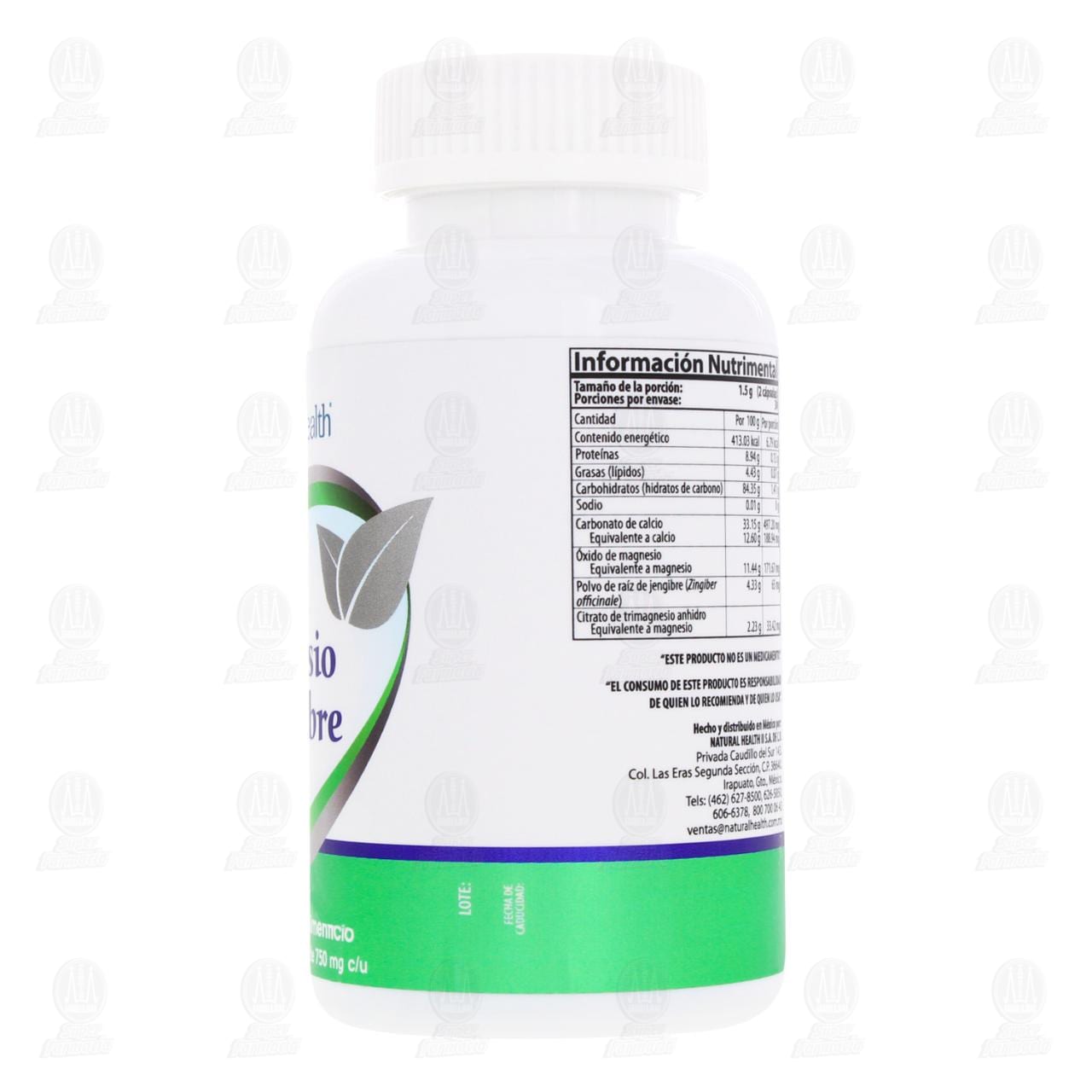 Magnesio y Jengibre 750 mg, 60 C&aacute;psulas. image number 2