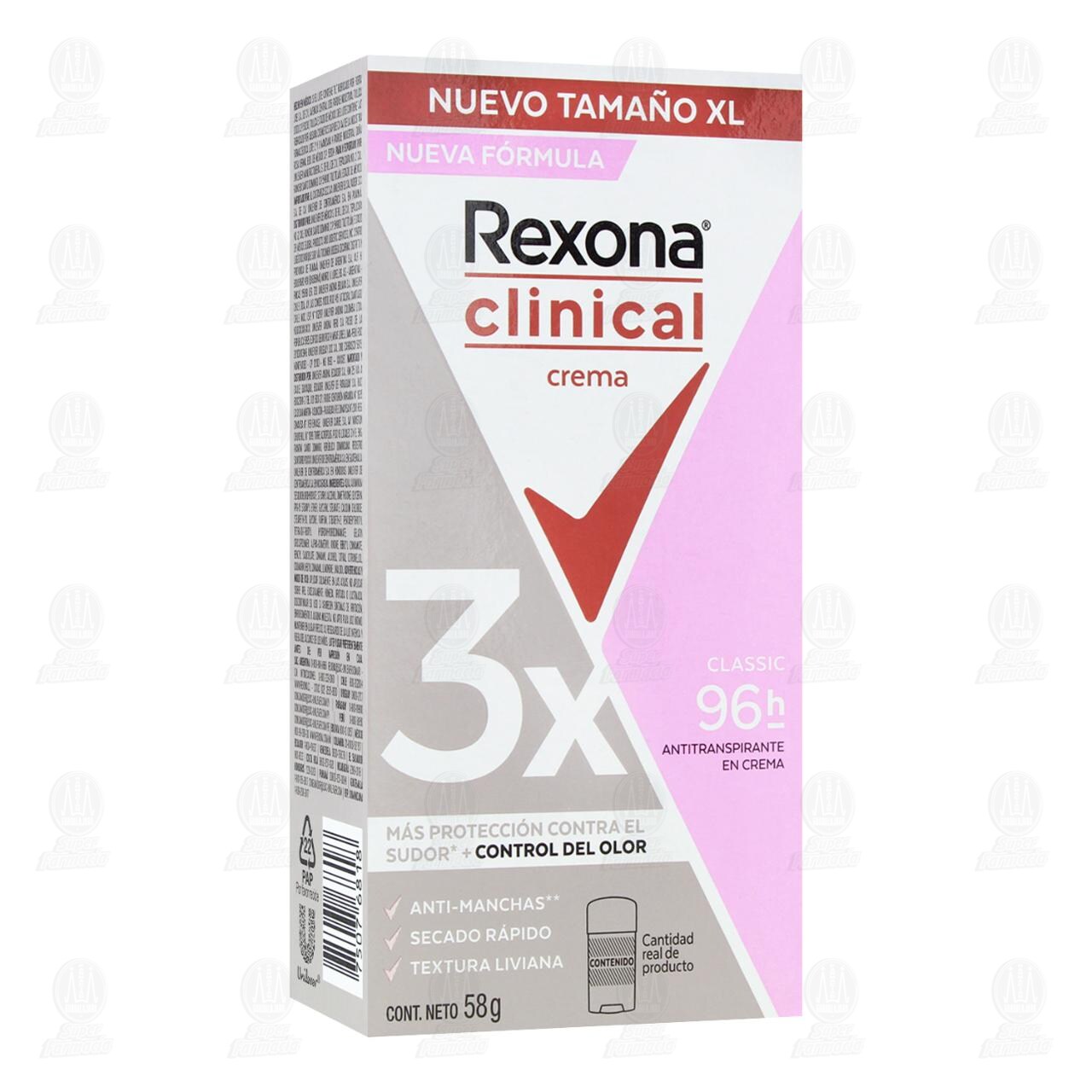 Antitranspirante Rexona Clinical Crema Classic 96h, 58 gr. image number 0