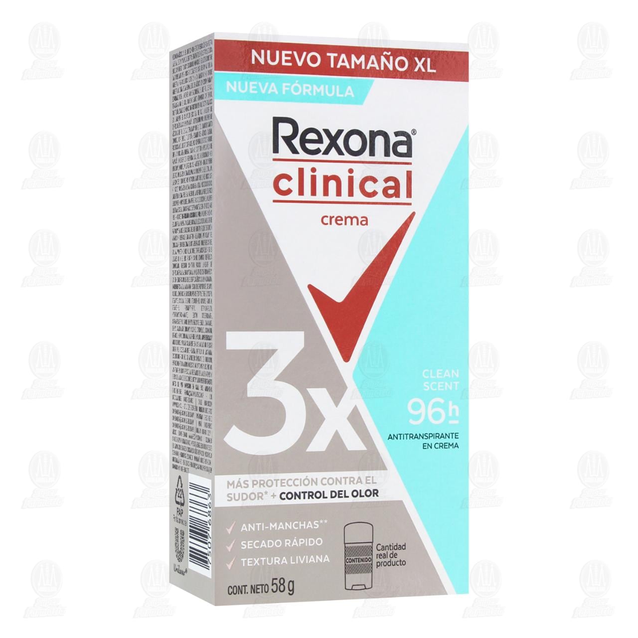 Imagen para Antitranspirante Rexona Clinical Crema Clean Scent 96h, 58 gr.