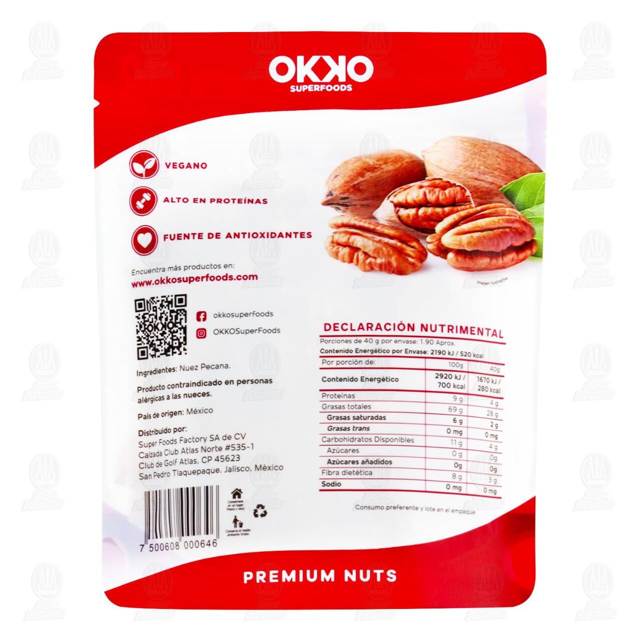 Nuez Pecana Okko Super Foods, 75 gr. image number 1